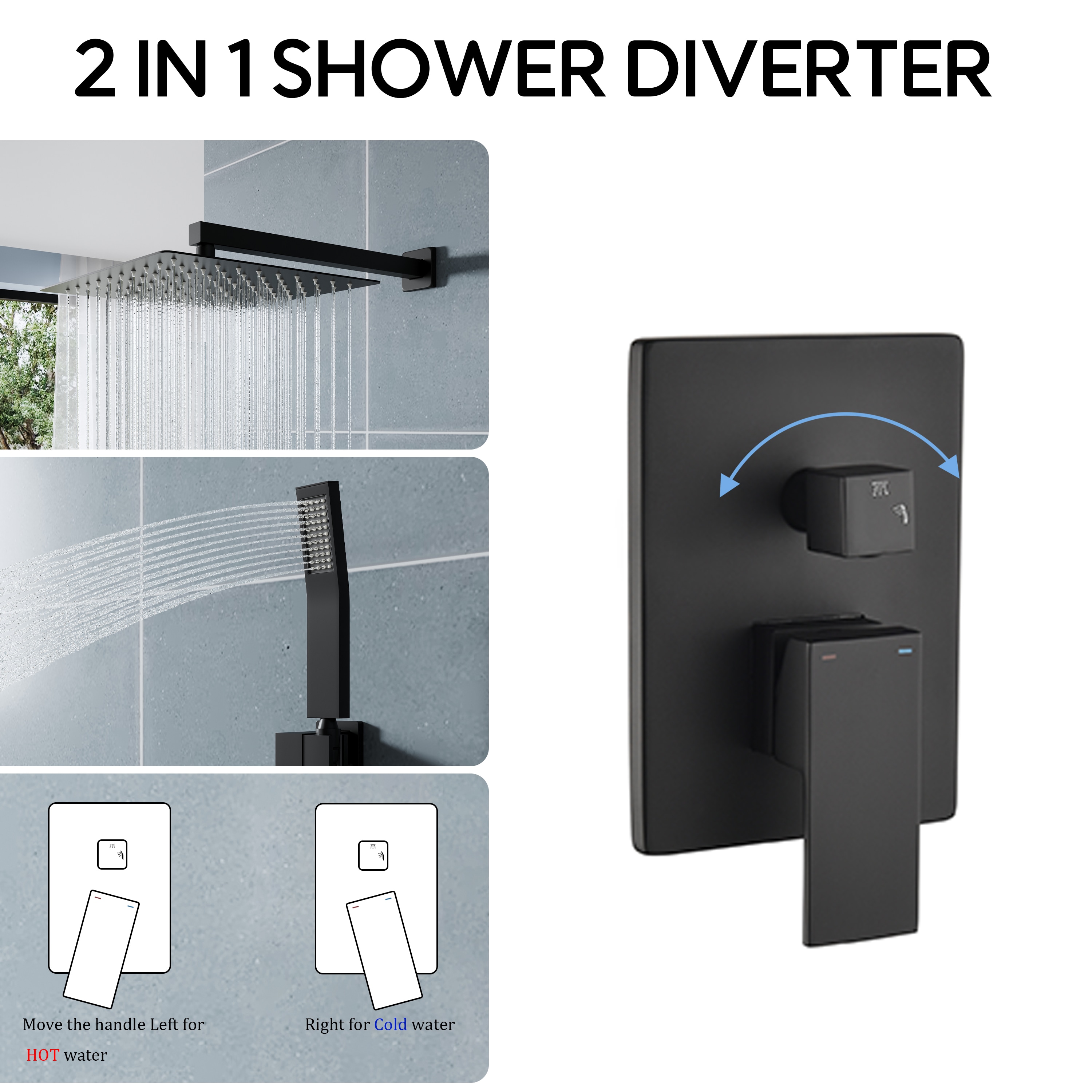 WELLFOR DTG-803S12MB Tub-Shower-Faucets - View #6