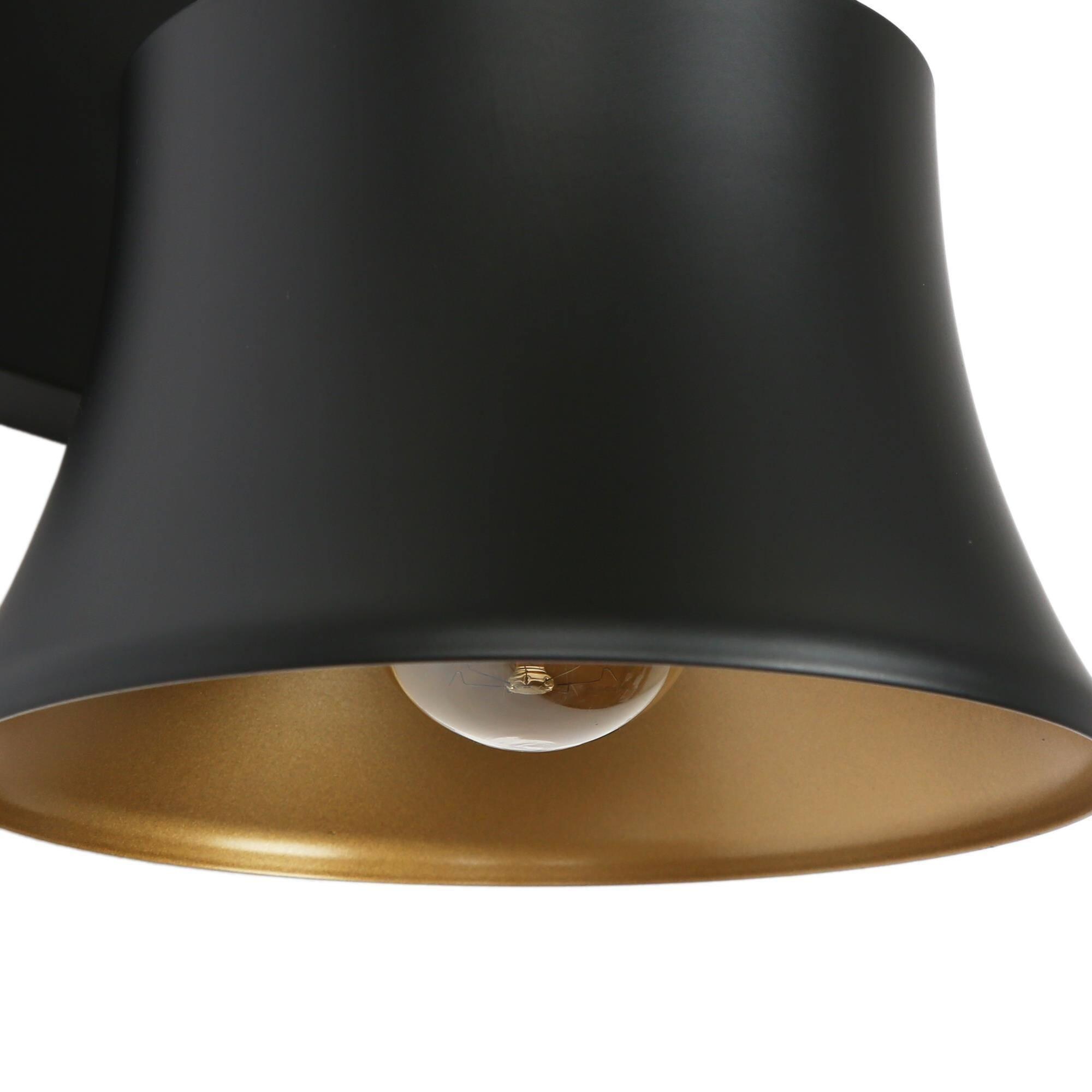 LNC BMIQMALWS46W1E8 PHEME 6-in 1-Light Matte Black and Gold LED Modern/Contemporary Vanity Light Bar