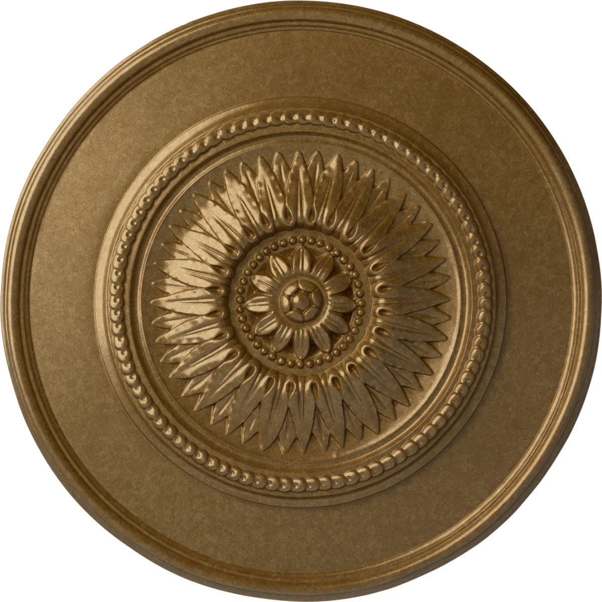 Ekena Millwork CM23FLPAS Floral 23.5-in W x 23.5-in L Painted Pale Gold Polyurethane Whole Ceiling Medallion