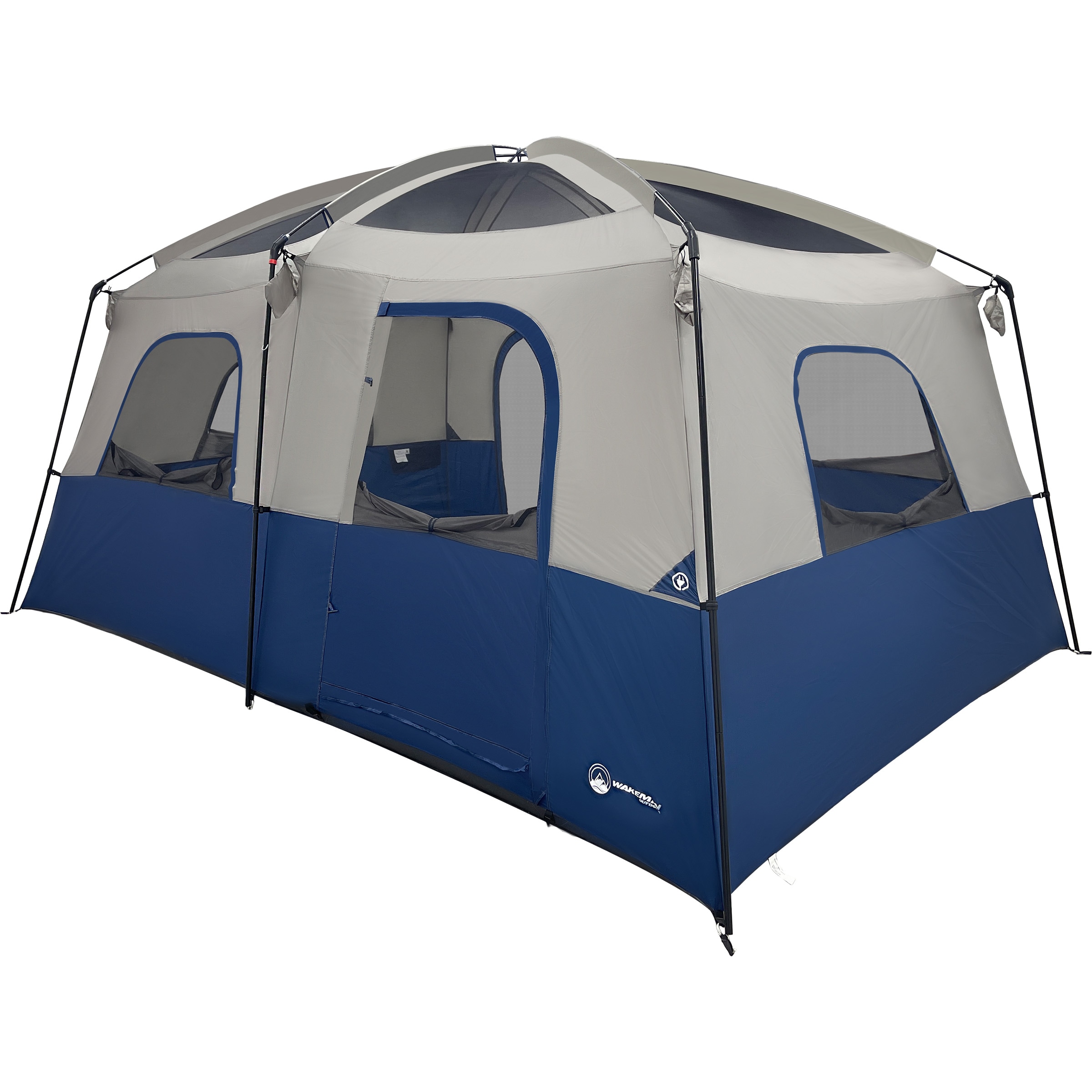 Gray and Navy 10-Person Three Season Cabin Tent with Carry Bag