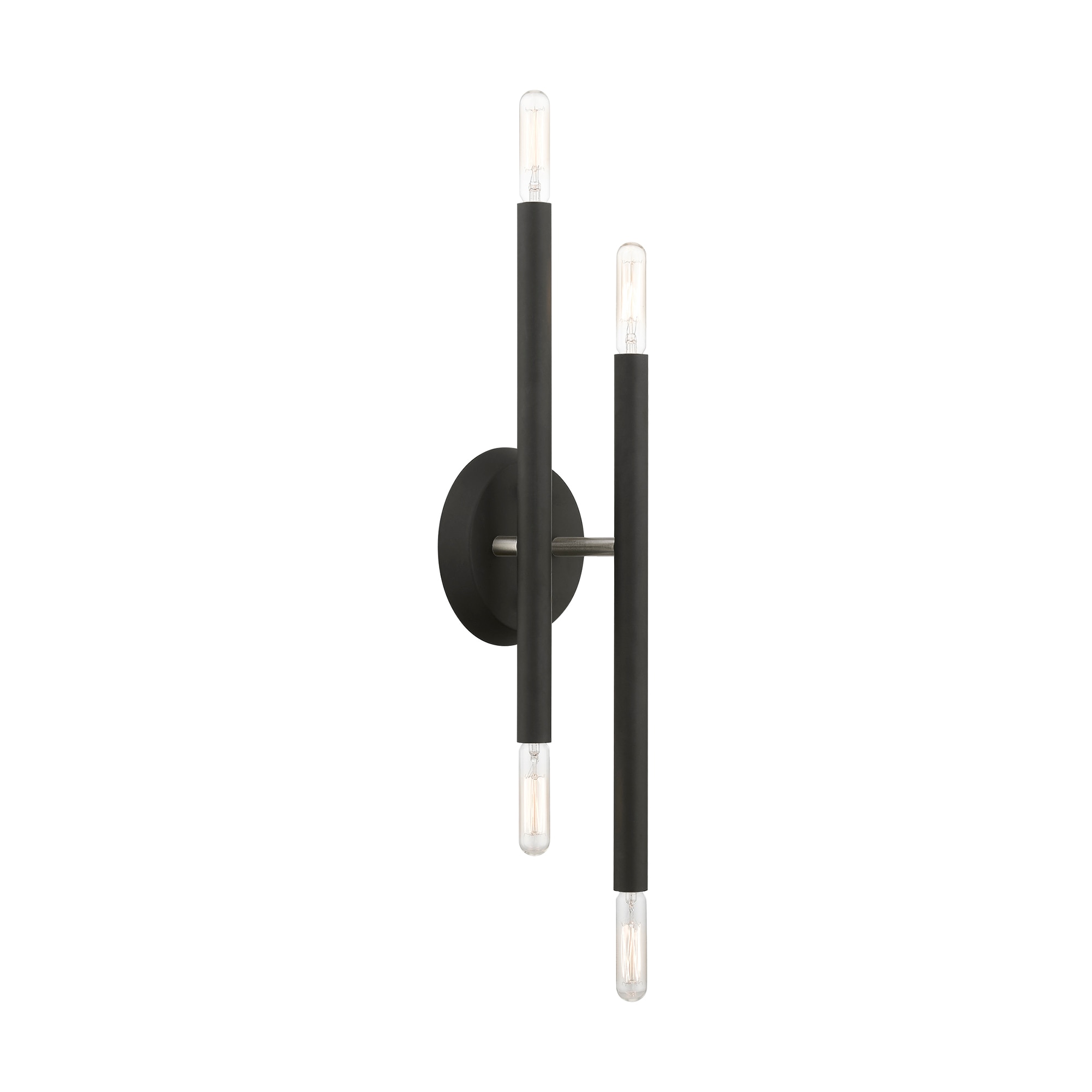 Soho 17" Black and Brushed Nickel 4-Light Wall Sconce