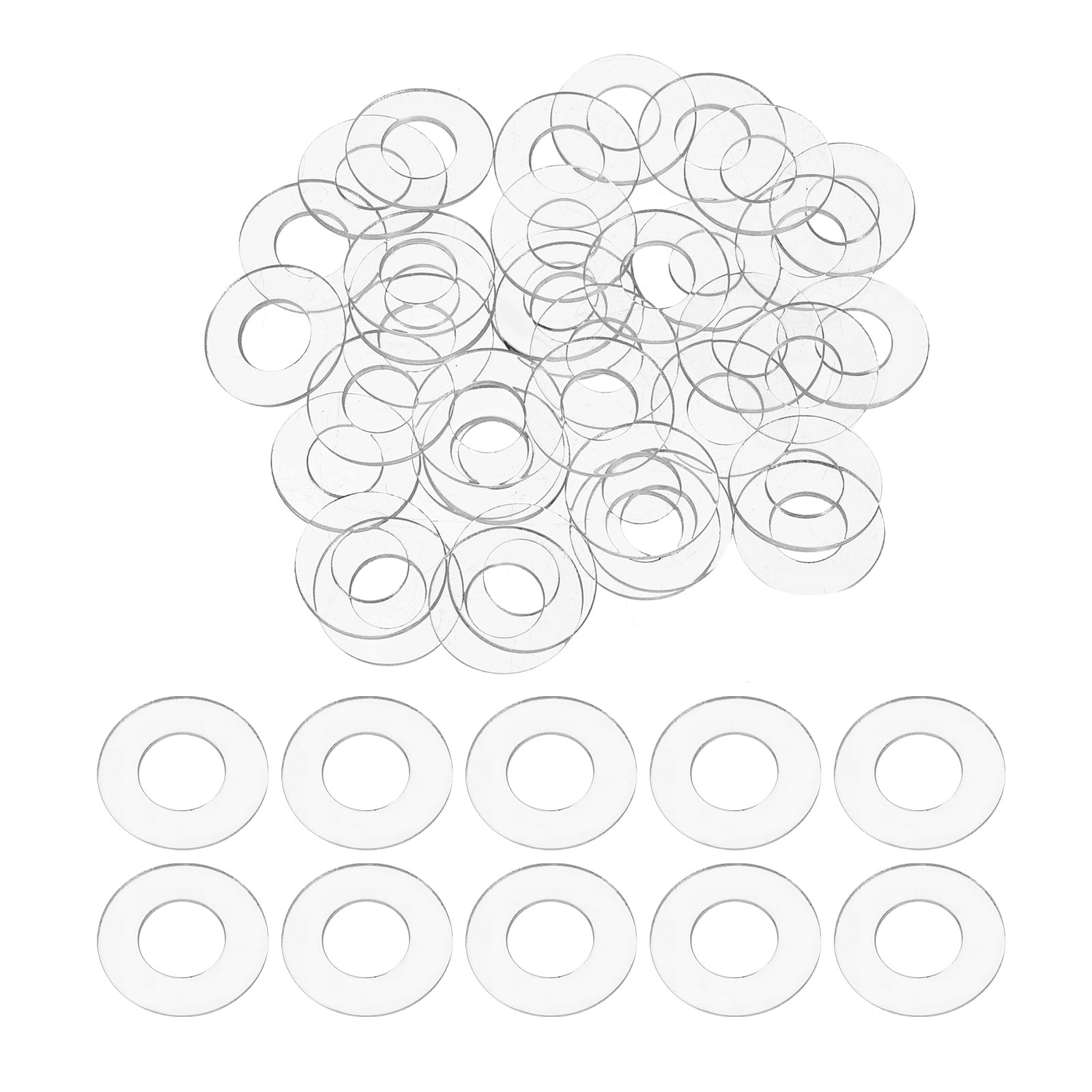 PATIKIL Flat Washer 200pcs PVC Plastic Washers Round Sealing Spacer Gasket 8mm ID 16mm OD 1mm Thickness for Shower Door Handles Towel Bars Grommets Hardware Replacement Clear #S26070601UX3514