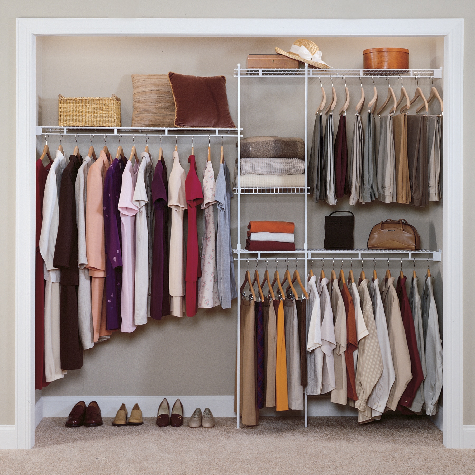 ClosetMaid 5037 5ft to 8ft Fixed Mount Closet Organizer Kit White