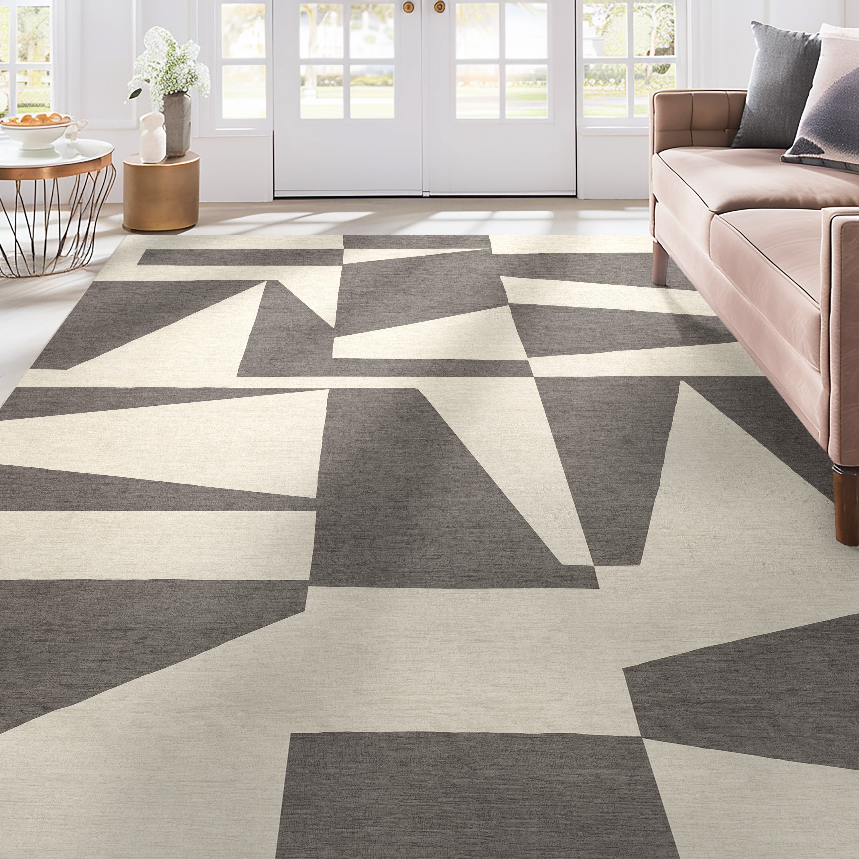 Well Woven W-APE-11A-7 Apollo Elemental 8 x 10 (ft) Beige Brown Rectangular Indoor Geometric Global Pet Friendly Area rug