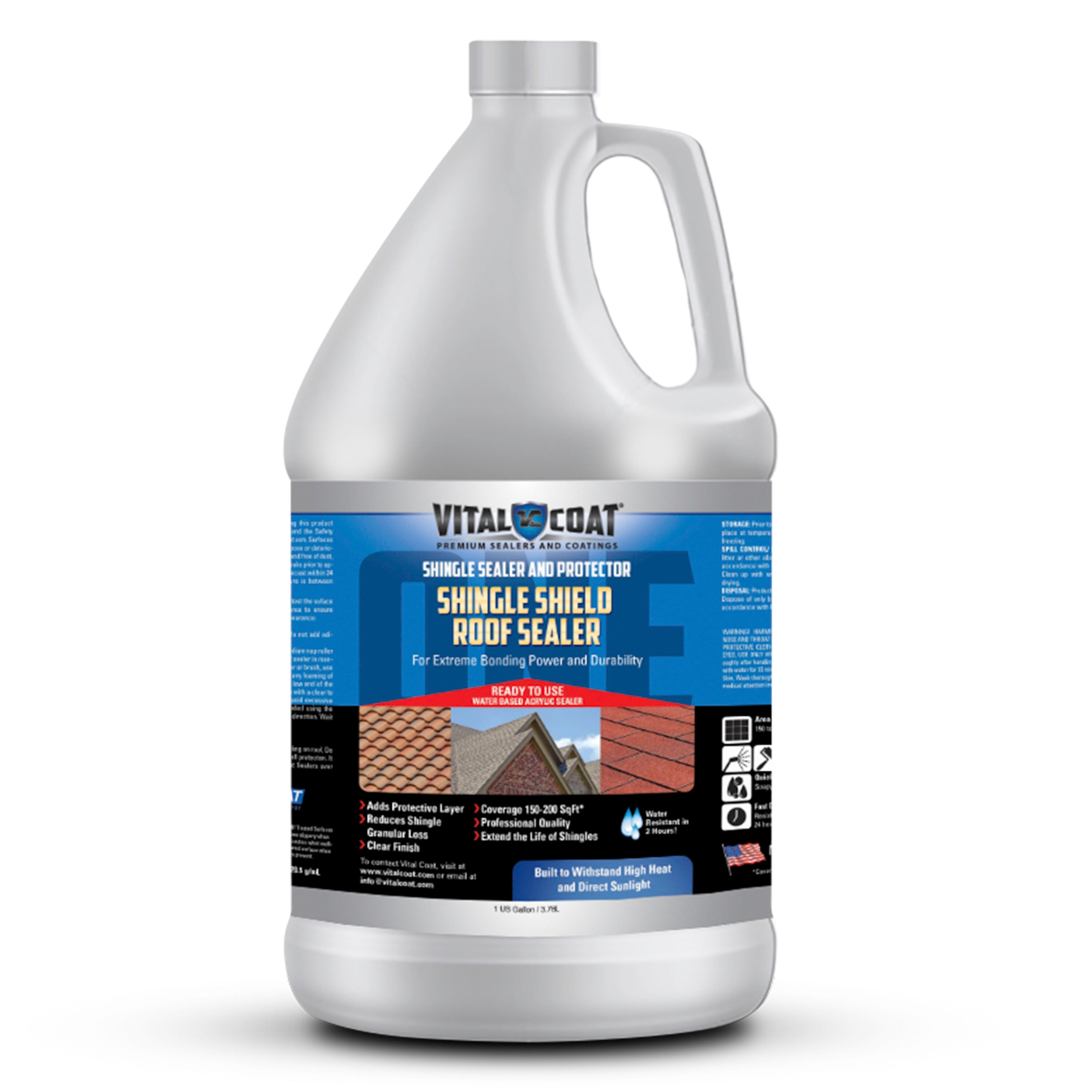 Vital Coat VCSS1G Shingle Shield Roof Life Extender 1-gallon Waterproof Roof Sealant
