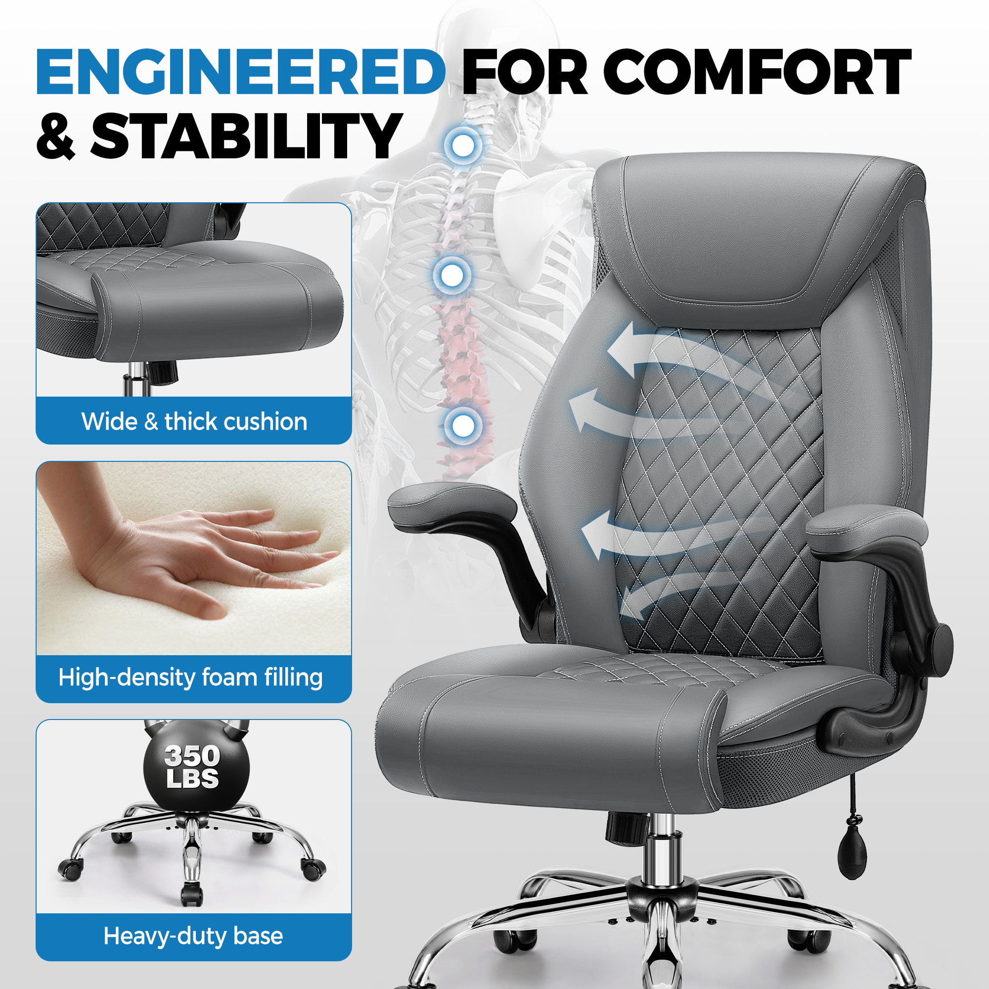 KERDOM 5201-GRAY Office-Chairs - View #3