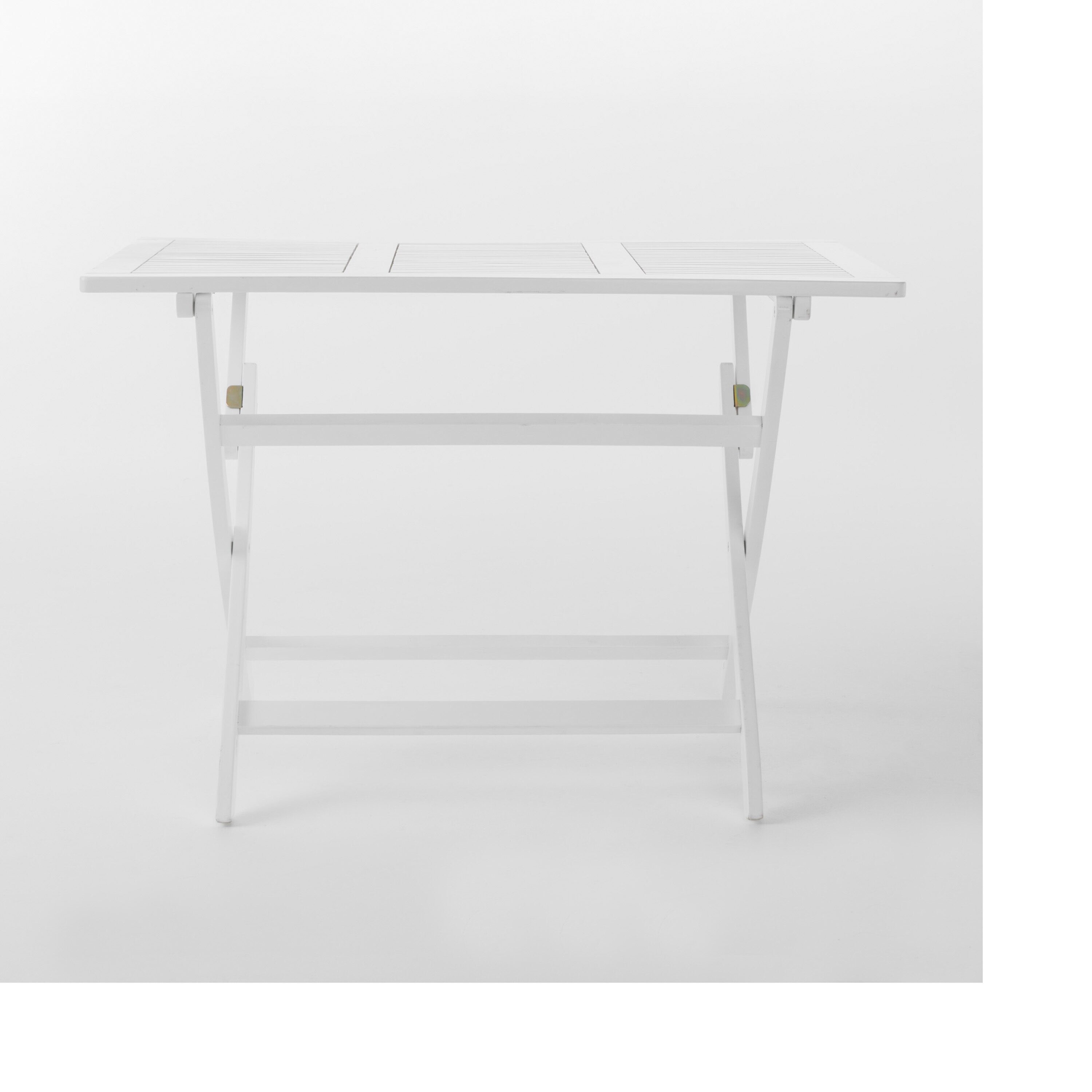 Positano Outdoor White Finish Acacia Wood Foldable Dining Table | - Best Selling Home Decor 299813