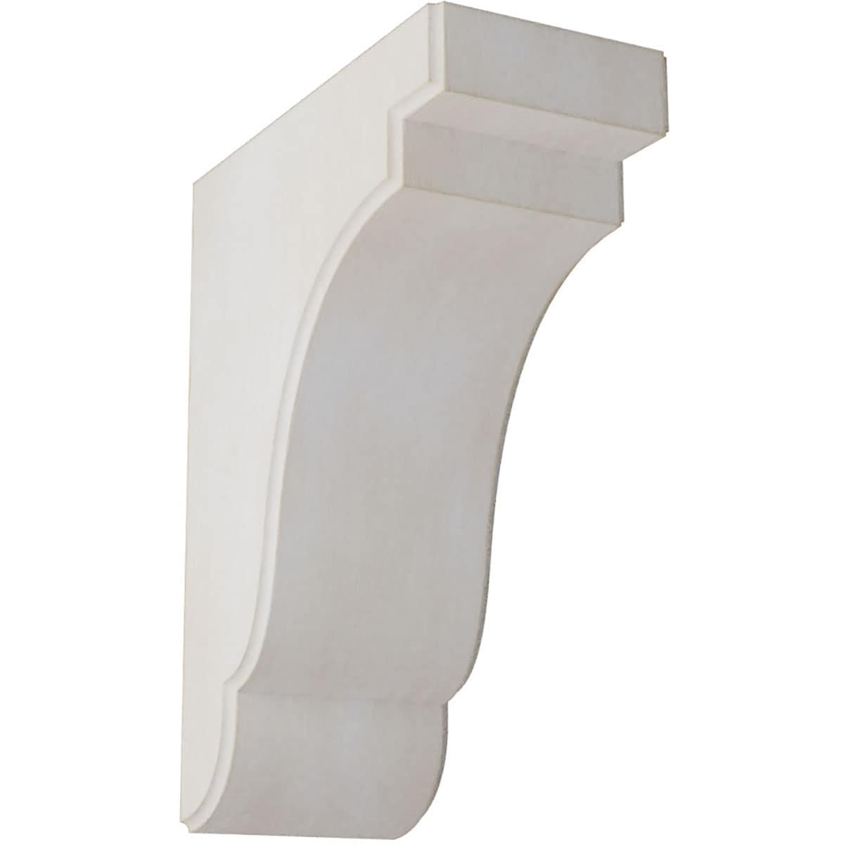 Ekena Millwork BKTWD04X07X10BEWH Bedford 3-1/2-in x 7-1/4-in x 9-1/2-in Rubberwood White Wood Standard Bracket