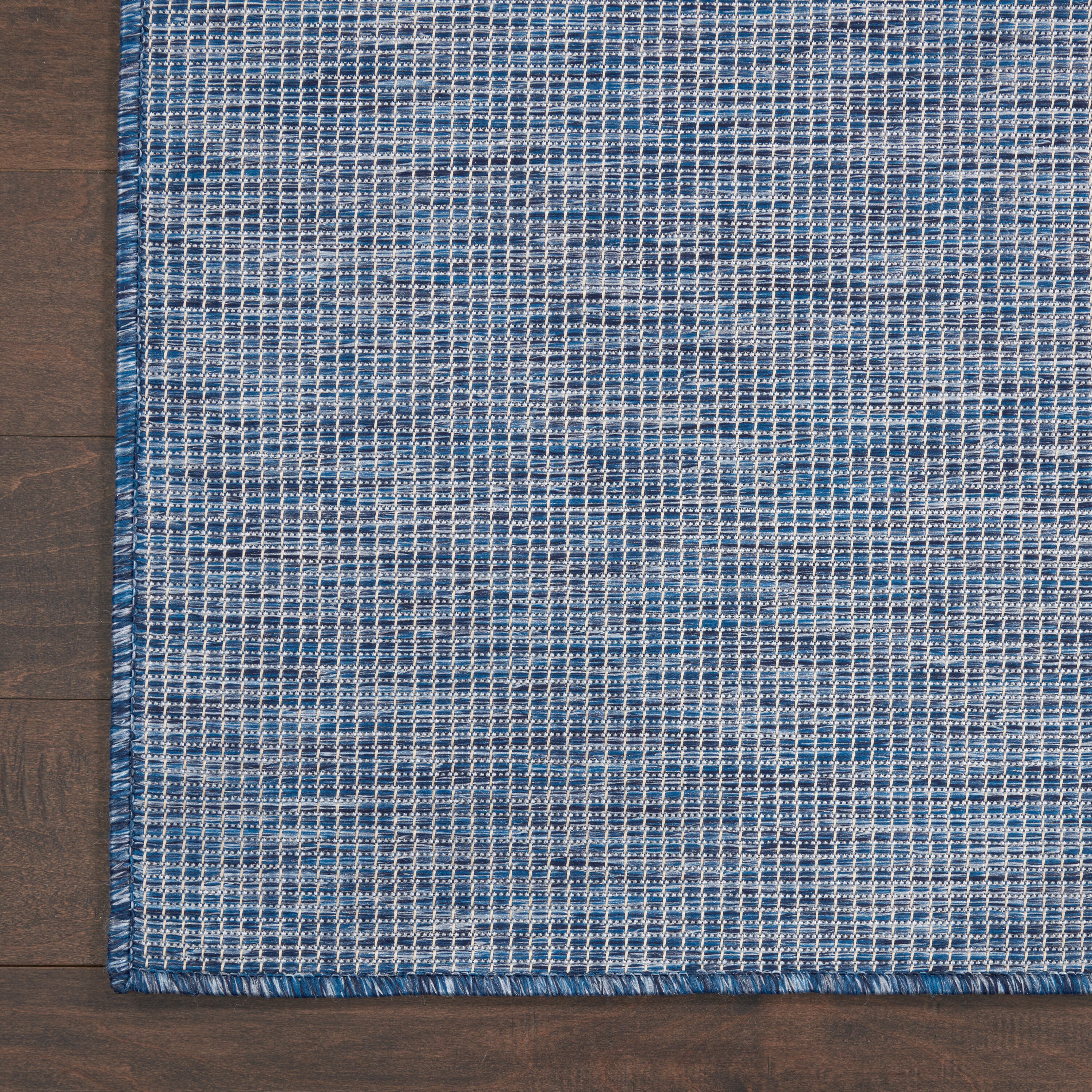 Reversible Easy-Care Navy Blue Synthetic 8' x 10' Area Rug
