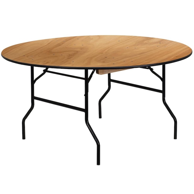 Folding Tables, 6 Ft Round Wood Folding Banquet Table