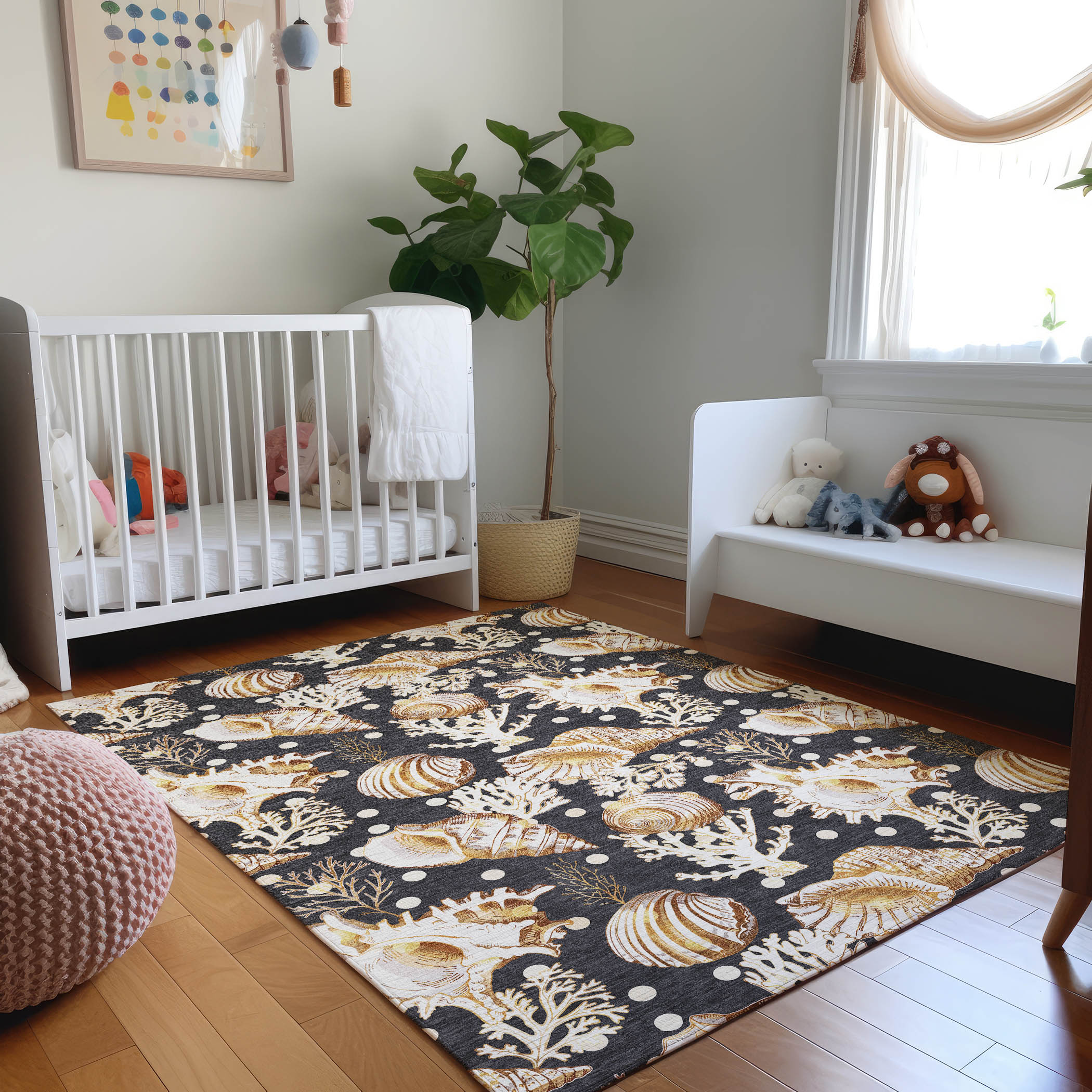 Addison Rugs AMF185MI5X8 Mayfield AMF185MI 5 x 7 (ft) Loomed Polyester Midnight Rectangular Indoor Geometric Machine washable Area rug