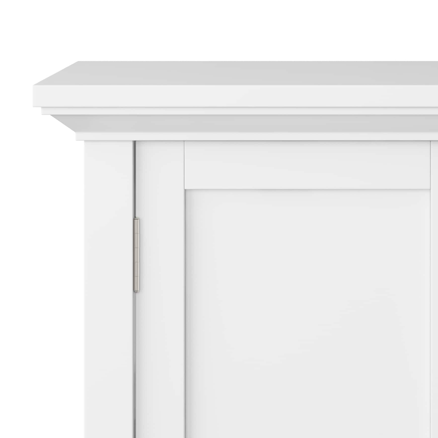 Redmond White Solid Wood Freestanding Office Cabinet with Adjustable Shelving