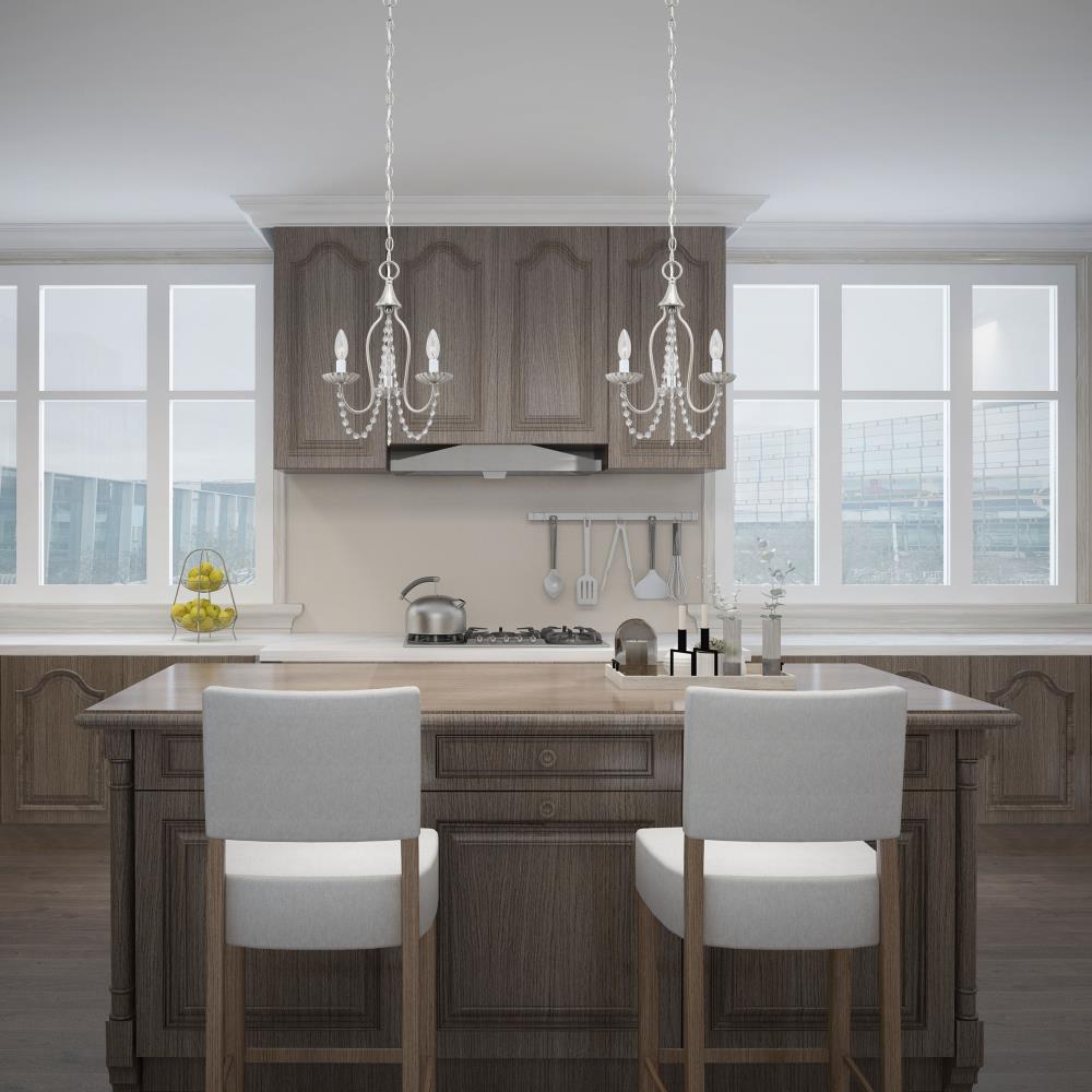 Alessia Brushed Nickel 3-Light Mini Chandelier with Crystal Accents