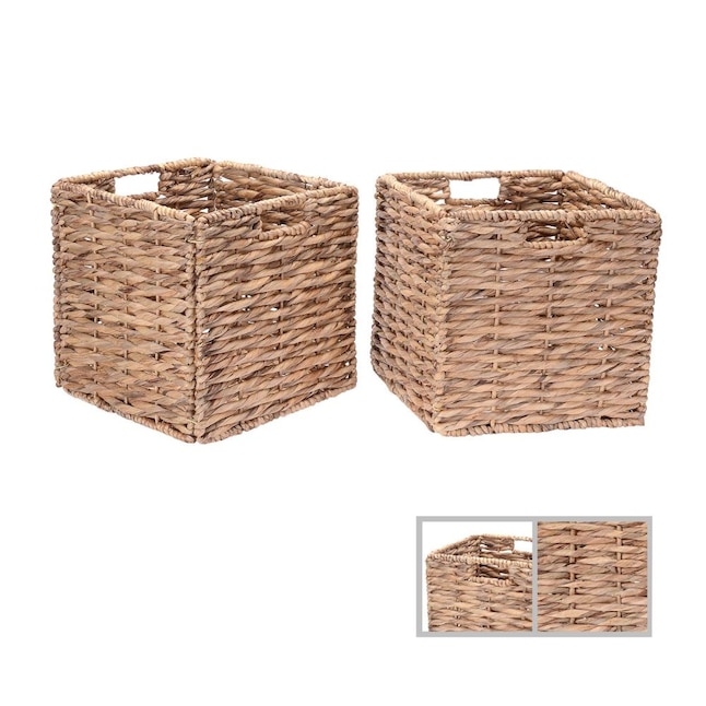 Brown Wicker Basket In The Storage Bins, Storage Box Wicker Baskets
