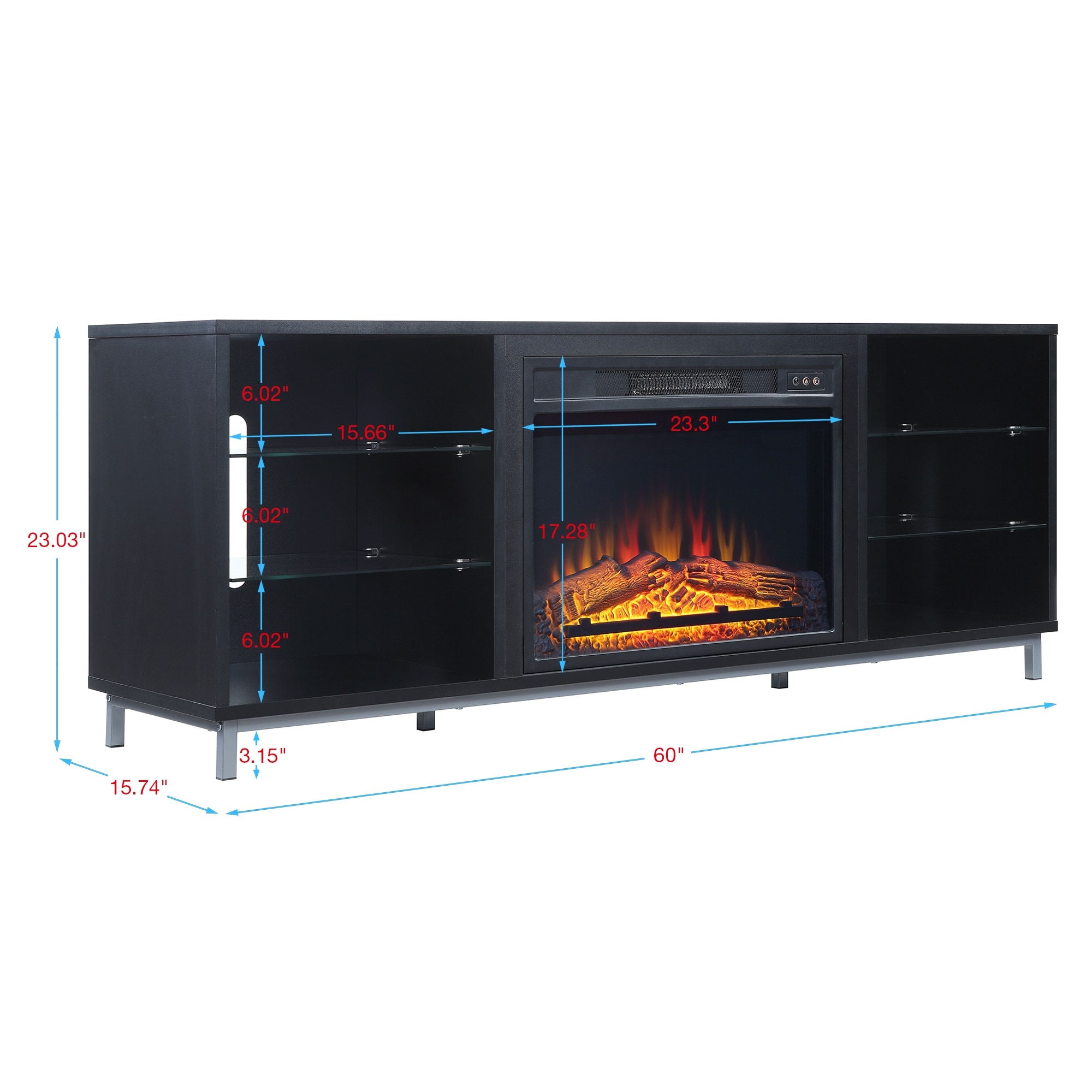 Manhattan Comfort FP4-BL Electric-Fireplaces - View #3