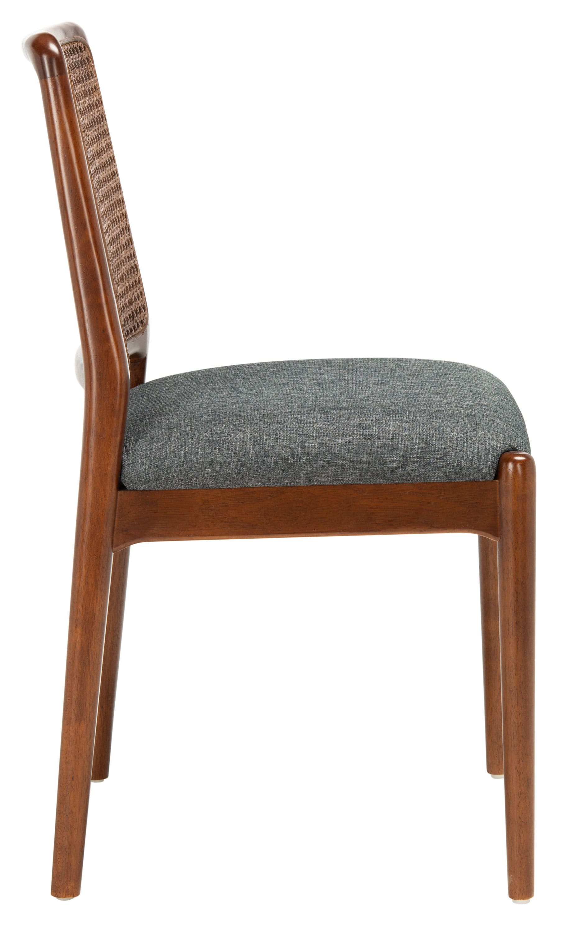 Gray Rattan and Cane Side Chair Set of 2