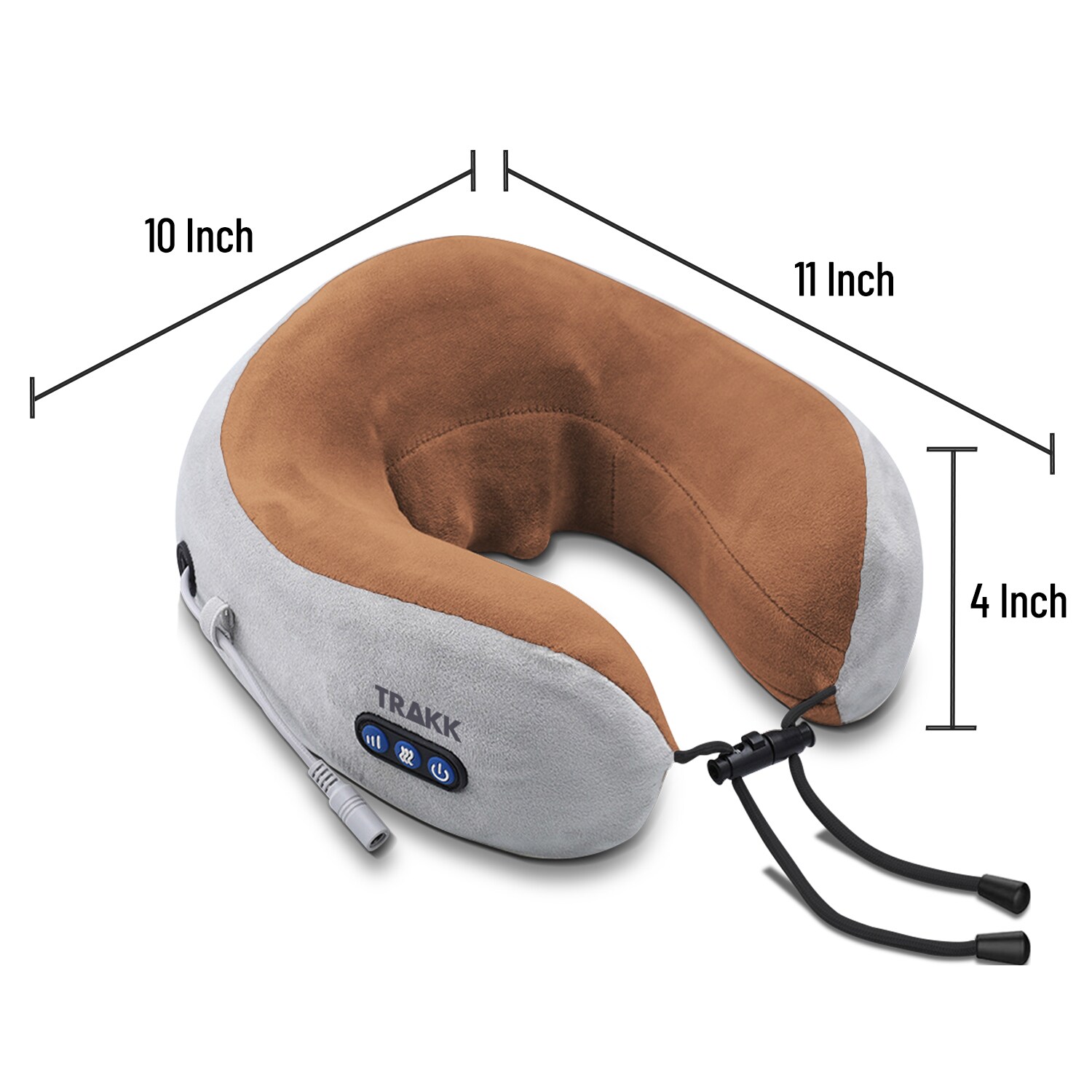 Portable Rechargeable U-Shaped Massage Pillow Car Cervical Massage Pillow,  Neck Pillow Home, Travel, Office (Brown)