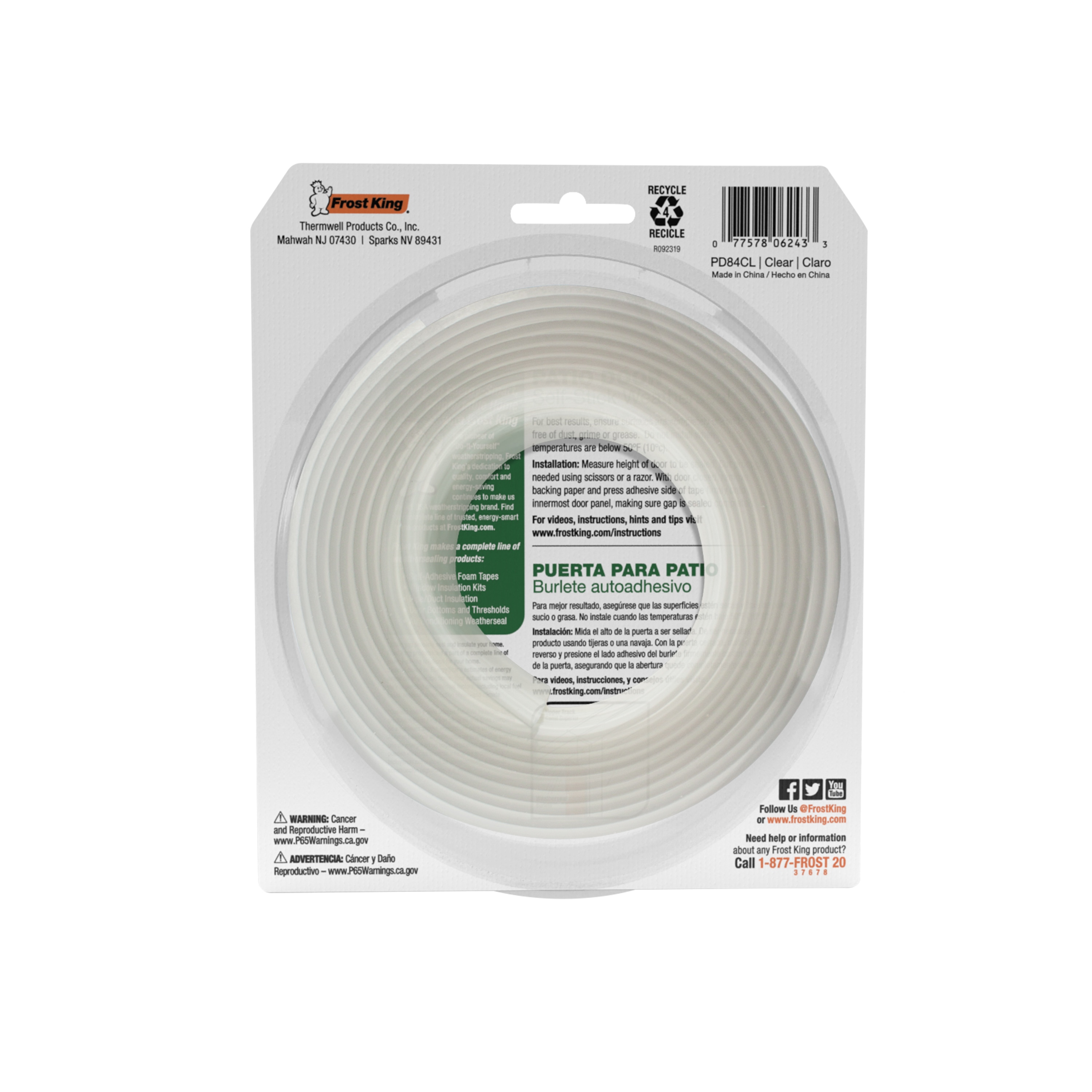 Patio Door Weatherstrip  Frost King® Weatherization Products