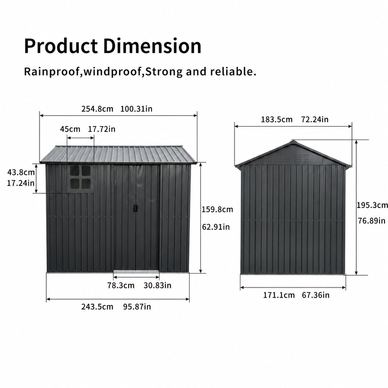 Poinic CURDS-S00083-1350 Metal-Storage-Buildings-Sheds - View #6