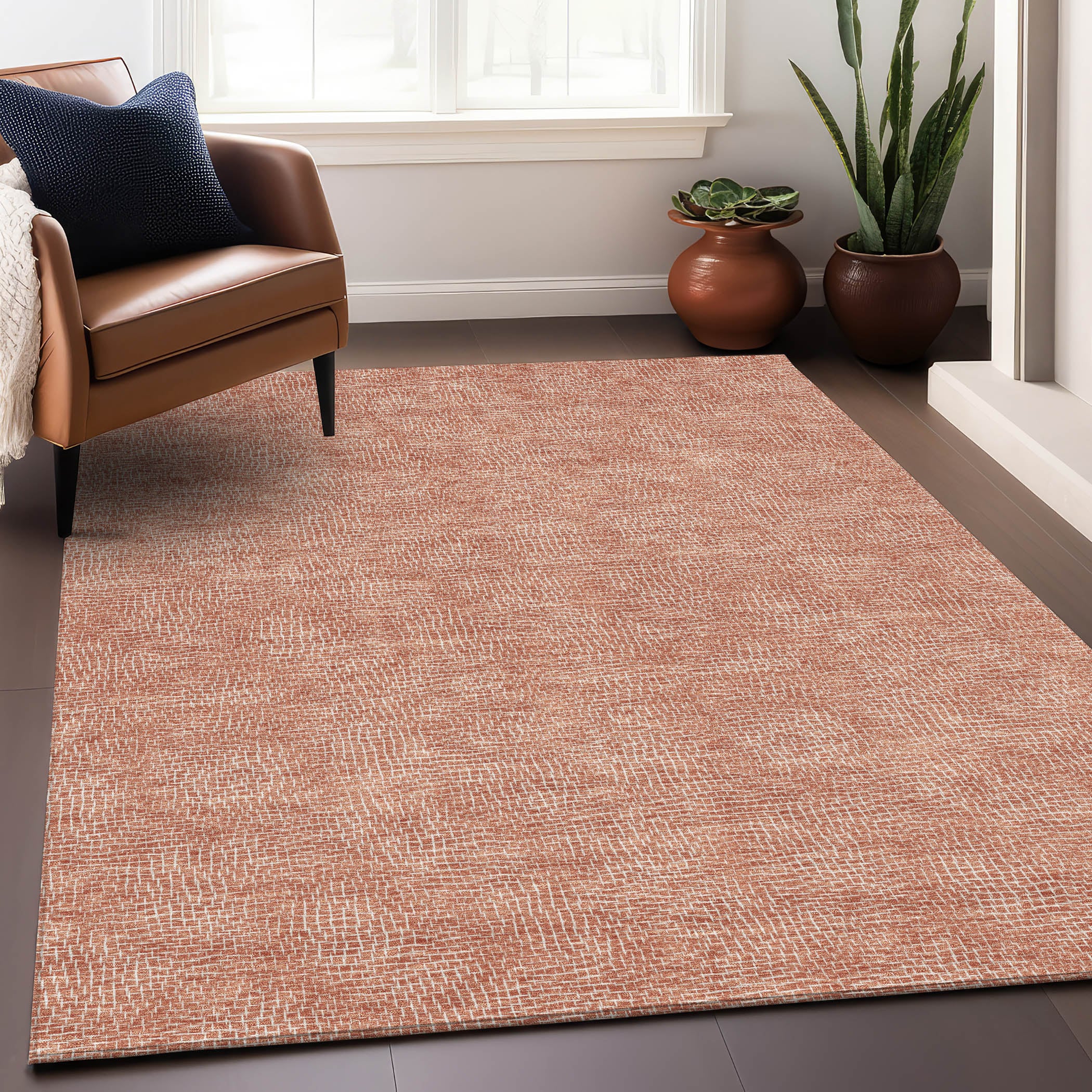 Addison Rugs ACN1057CP30X46 Chantille ACN1057CP 2 x 3 (ft) Polyester Copper Rectangular Indoor/Outdoor Geometric Machine washable Area rug