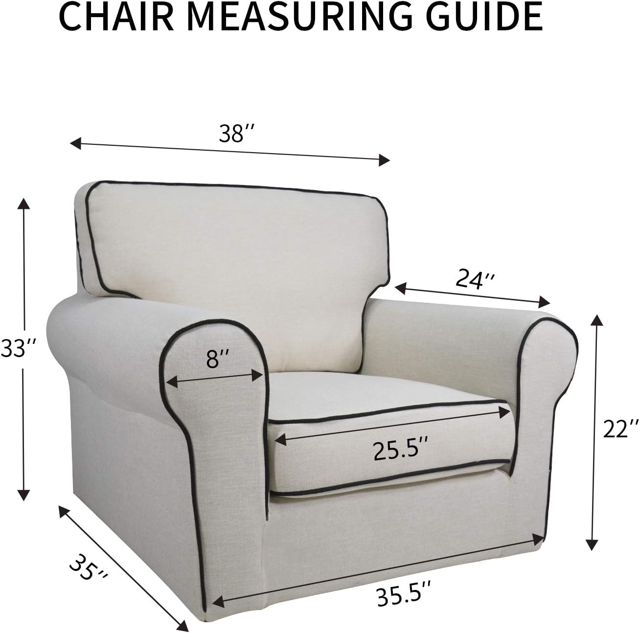 J&V TEXTILES STRETCH-CHAIR BEIGE slipcovers - View #5