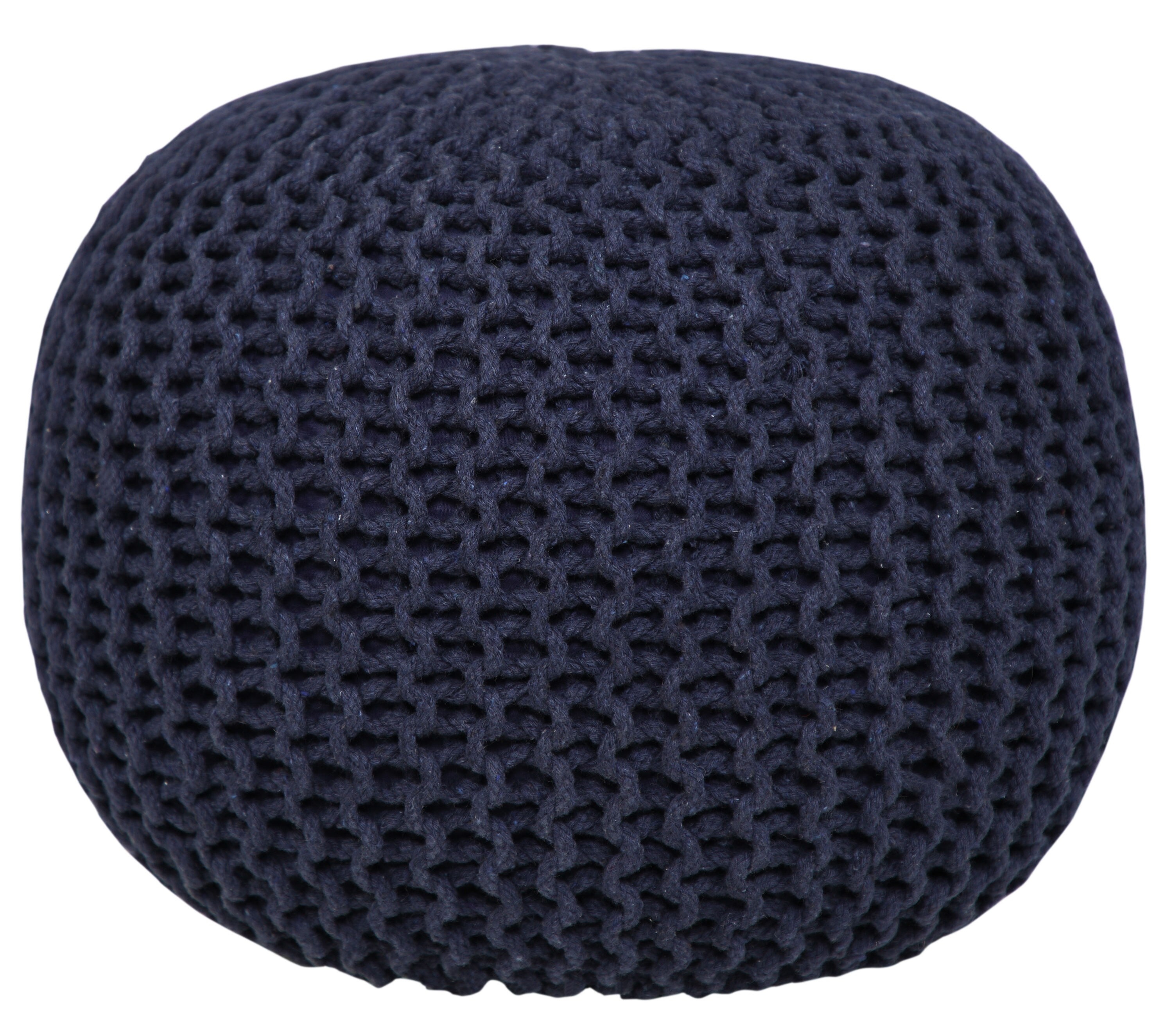 AANNY Designs Lychee Modern Navy Blue Pouf Ottoman in the Ottomans ...