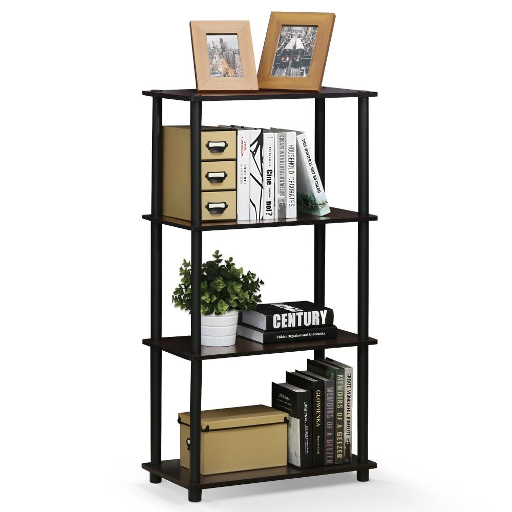 Furinno Wood 4-Tier Utility Shelving Unit (24-in W x 12-in D x 43-in H ...