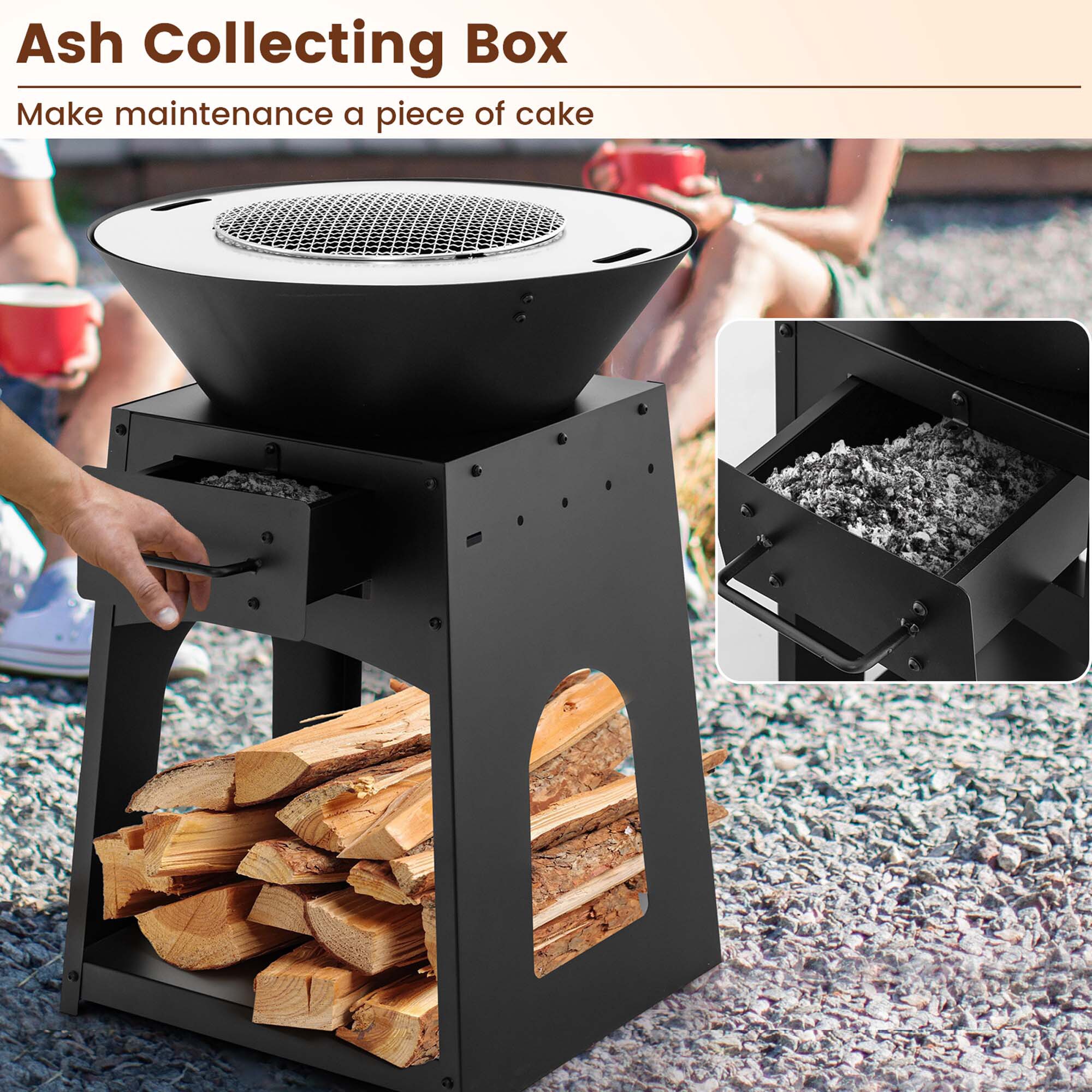 Costway HCST00704 Outdoor-Woodburning-Firepits - View #4