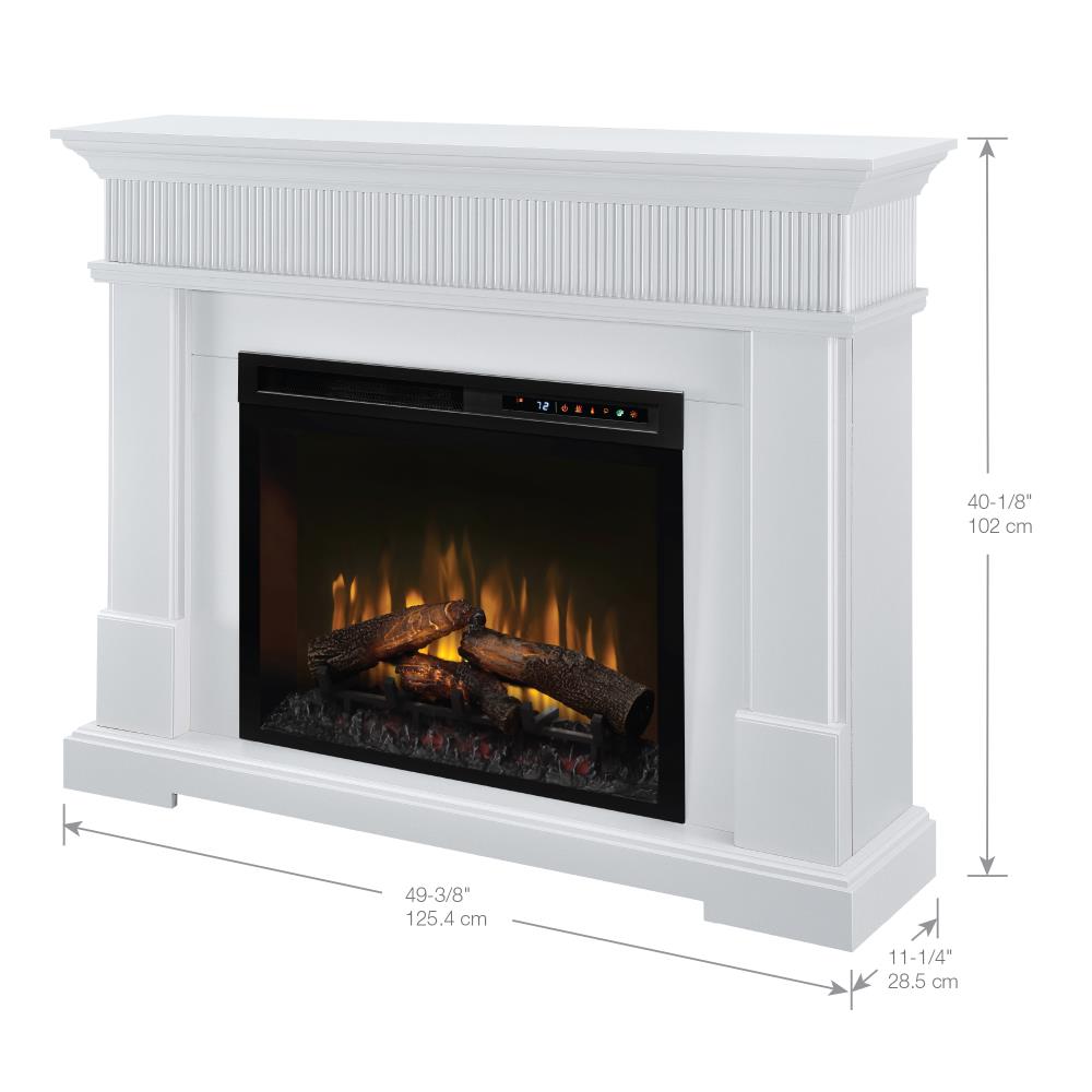 Dimplex 49.37-in W White Fan-forced Electric Fireplace at Lowes.com