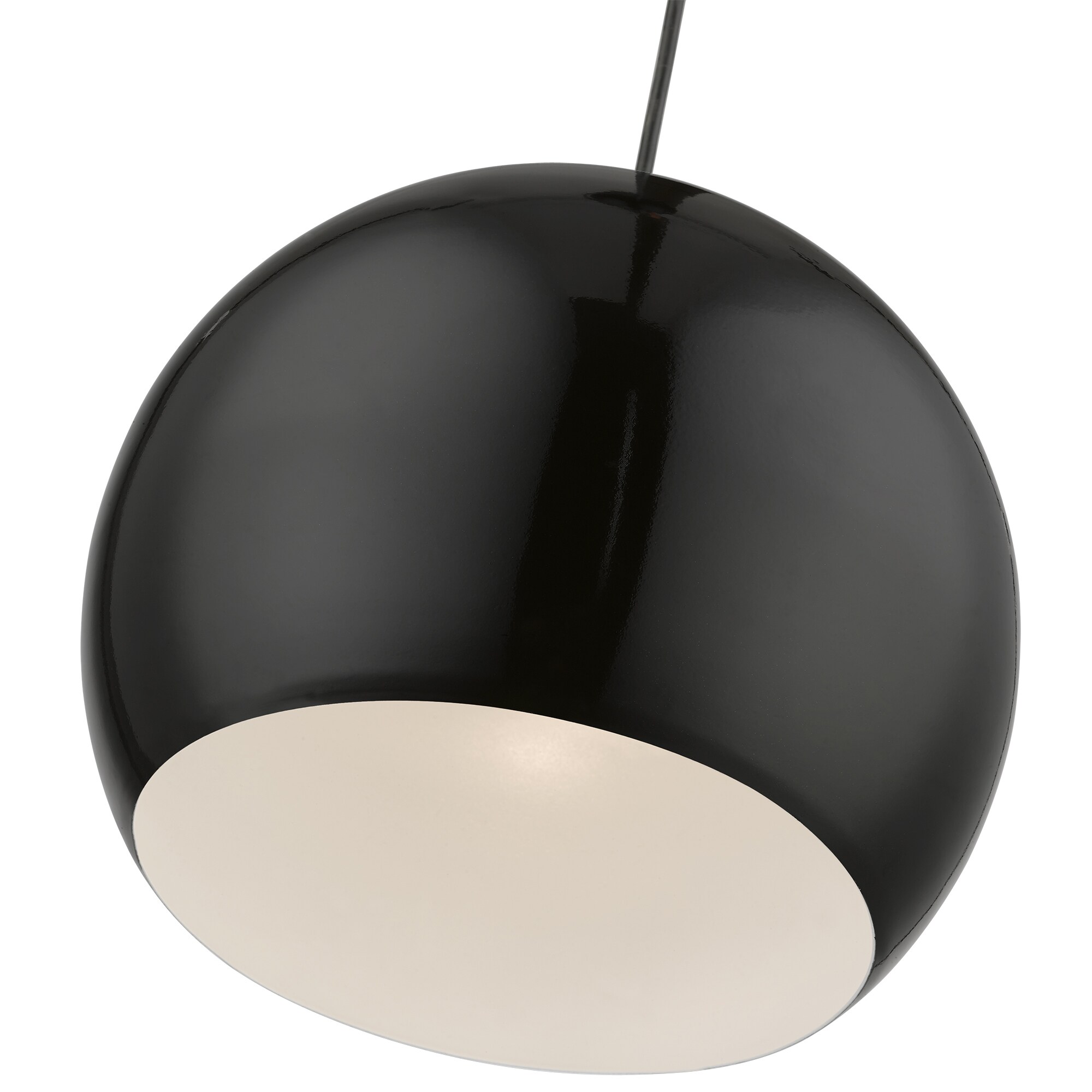 Stockton 11.75" Black and White Globe Pendant with Chrome Accents