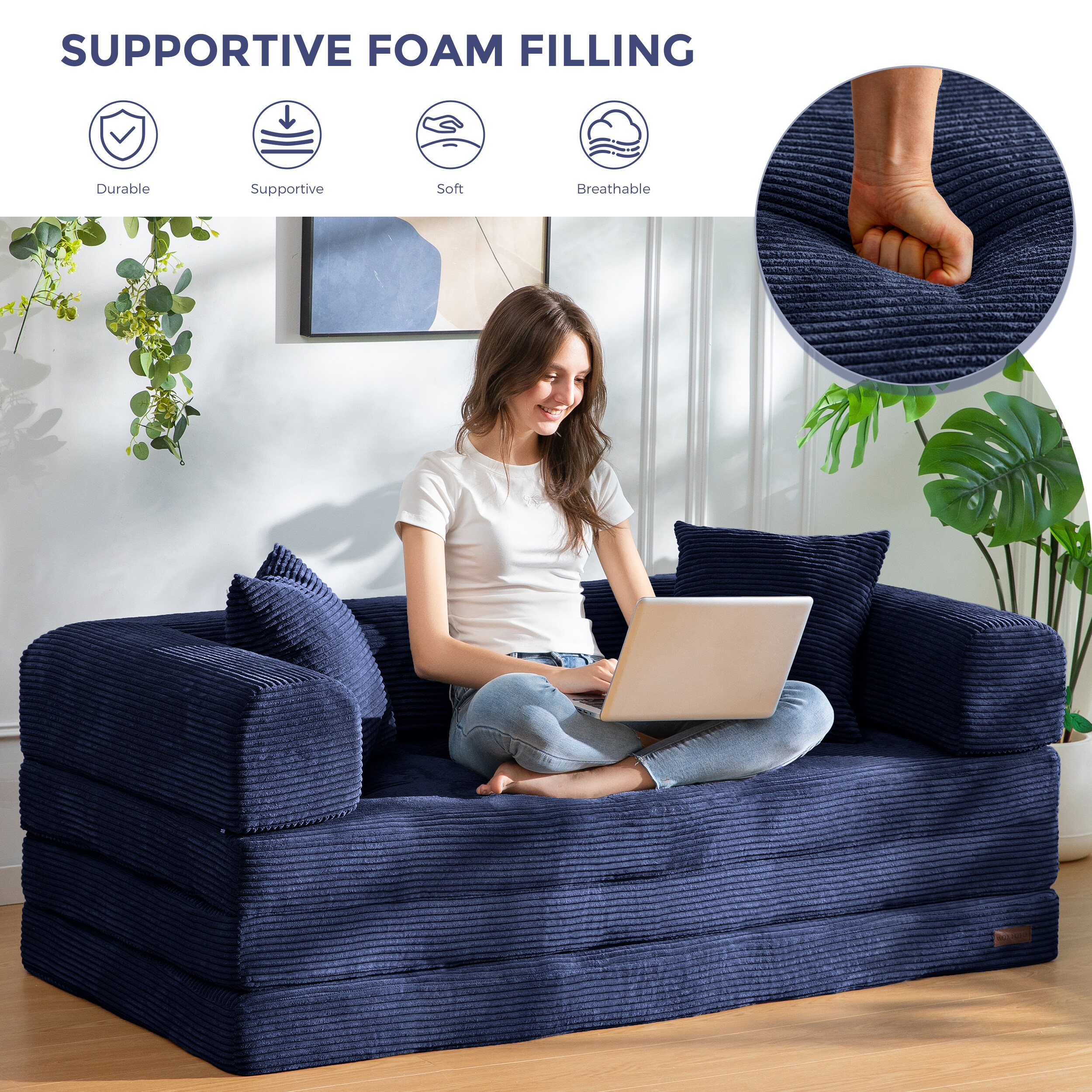 MAXYOYO M-A142-NAVY Sofas-Loveseats - View #5