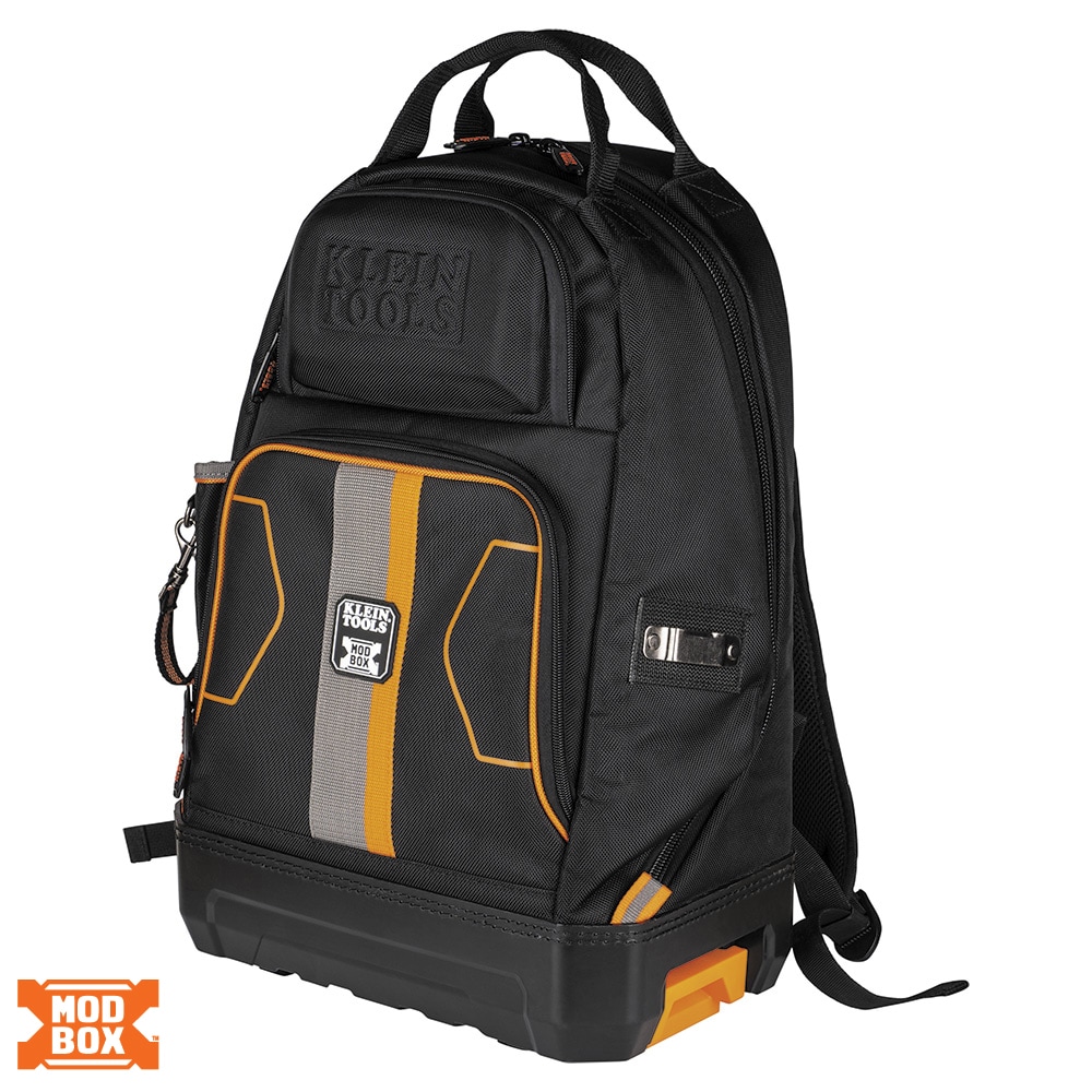 Klein Tools MODbox Black Ballistic Nylon 14.5-in Zippered Backpack in the  Tool Bags department at