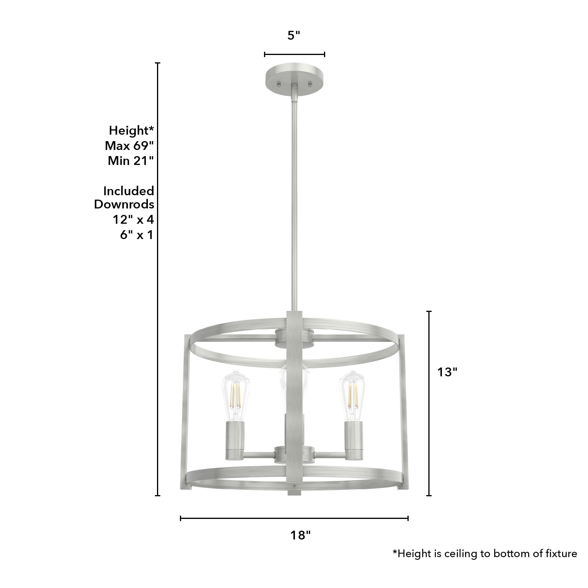 Hunter Astwood 4-Light Brushed Nickel Transitional Cage LED Chandelier ...