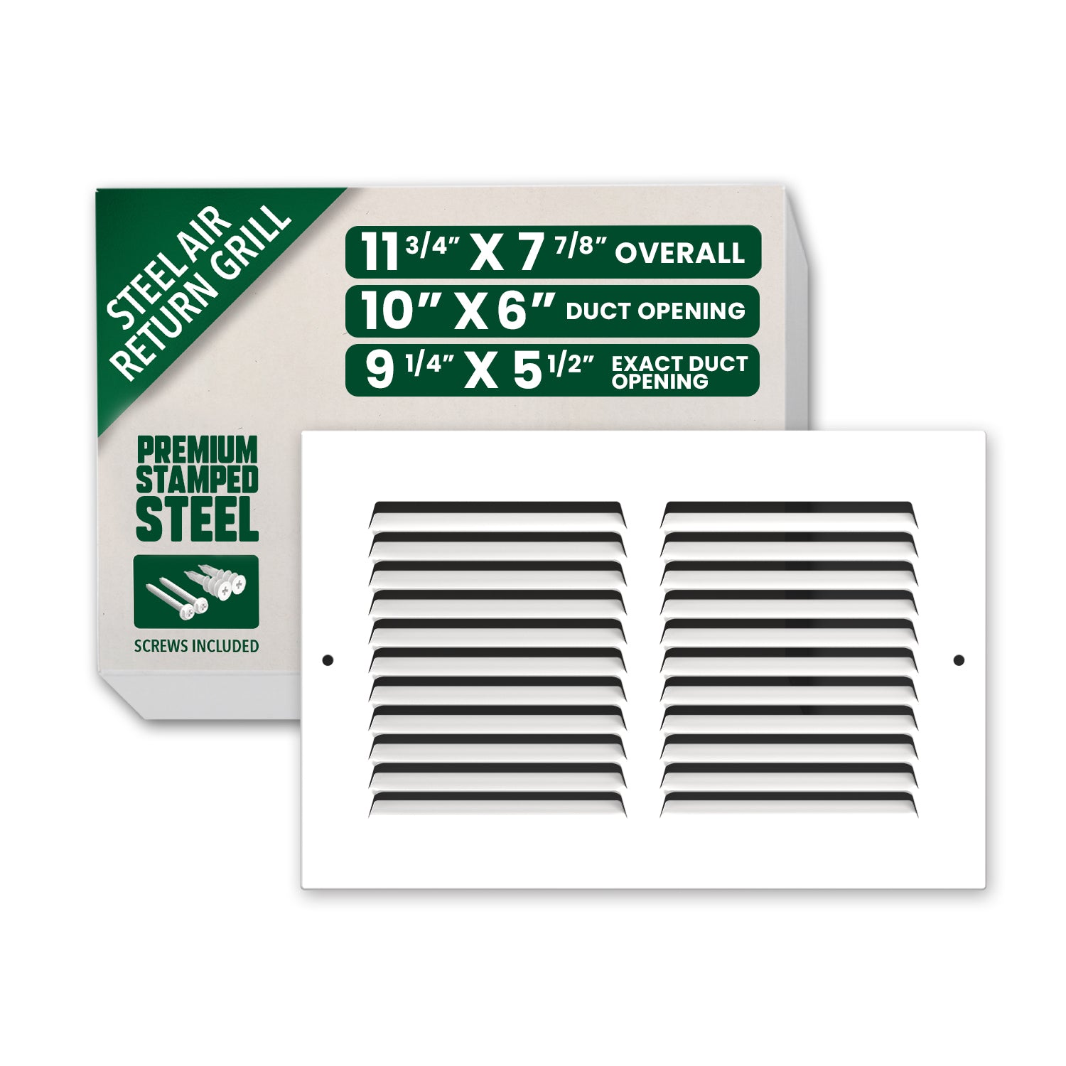 Bryce Hardware 10-in x 6-in White Steel Return Grille