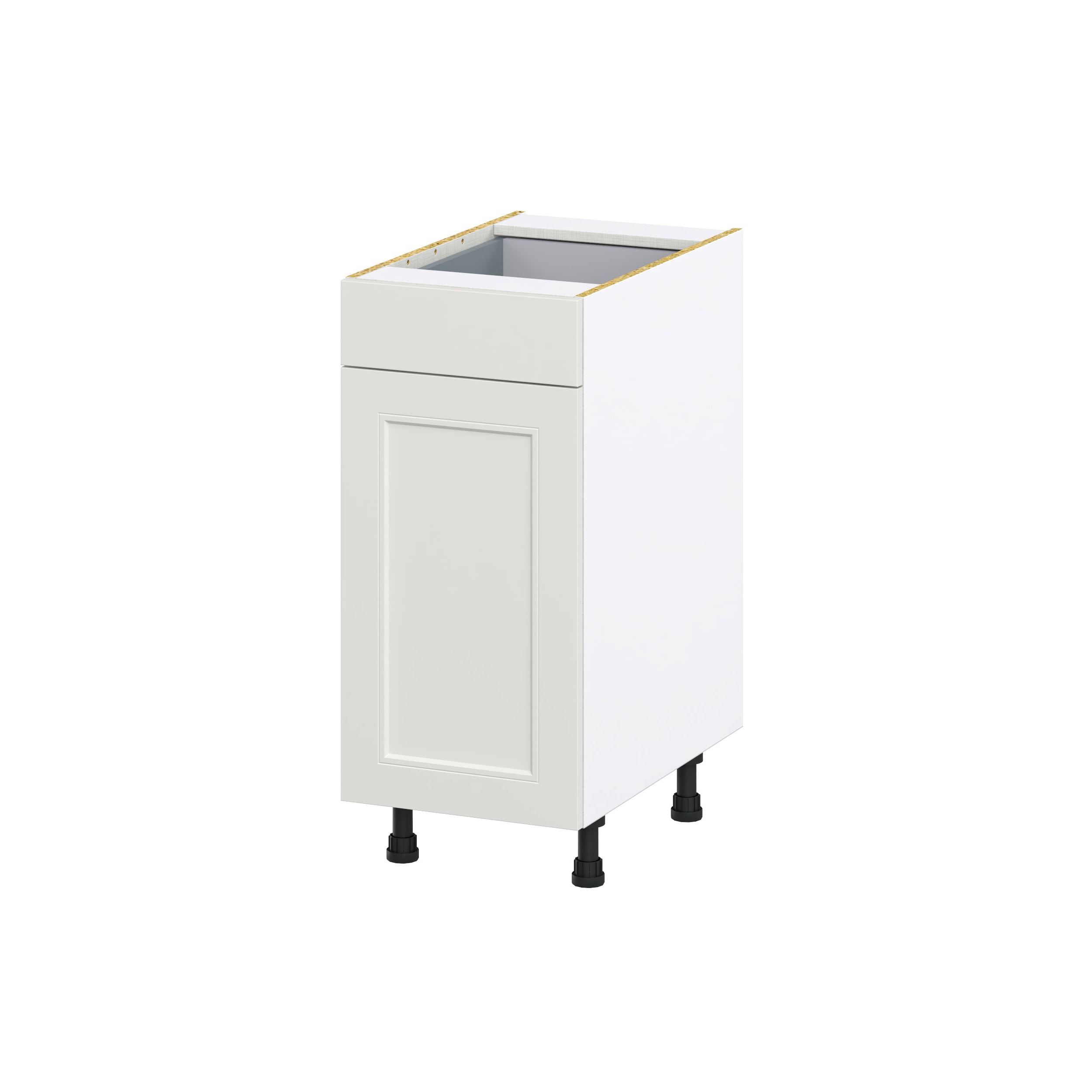 Hugo&Borg Belcourt 15-in W x 34.5-in H x 24-in D Gray Painted 1-Drawer Base Fully Assembled Cabinet (Recessed Panel Shaker Style)