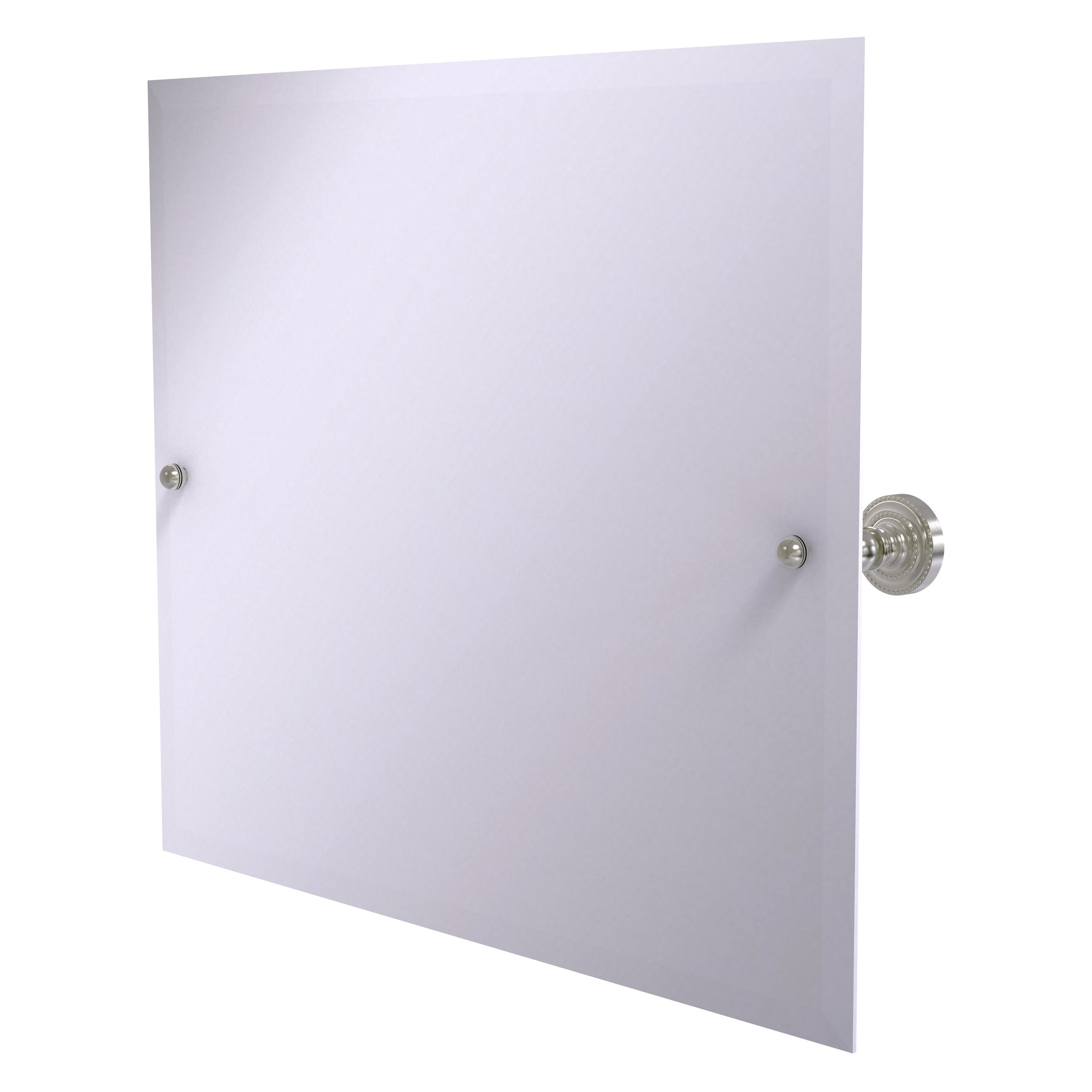 Allied Brass DT-93-SN Dottingham 26-Inches x 21-Inches Beveled Frameless Rectangle Tilting Bathroom Vanity Mirror ( Satin Nickel )