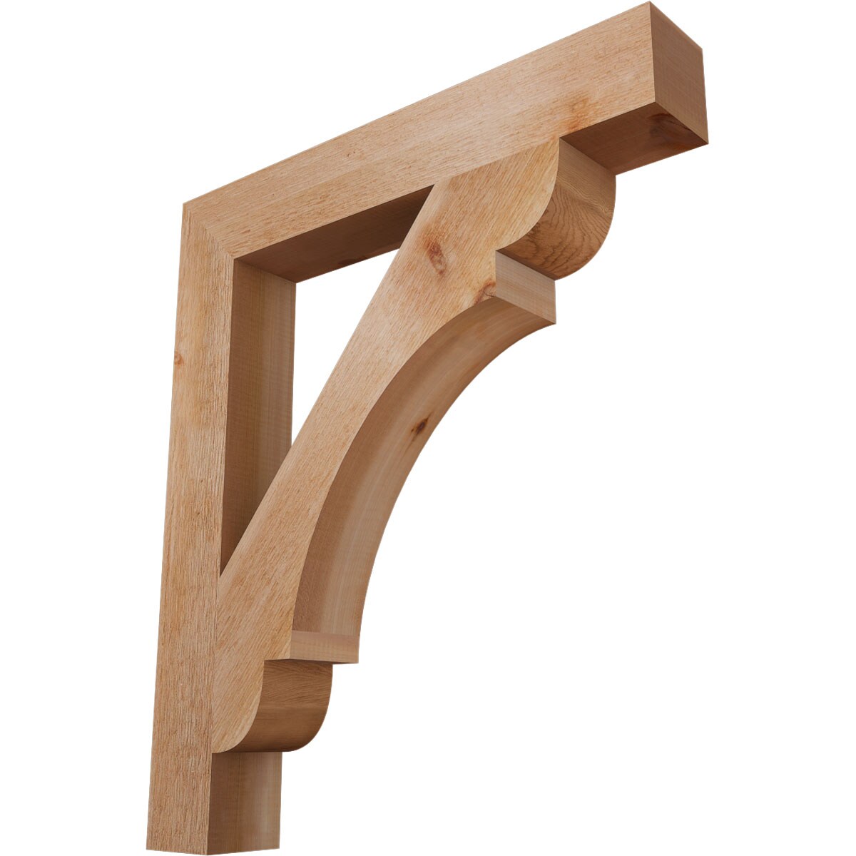 Ekena Millwork BKT04X26X30OLY05RWR Olympic block rough sawn 4-in x 26-in x 30-in Western red cedar Brown Wood Standard bracket