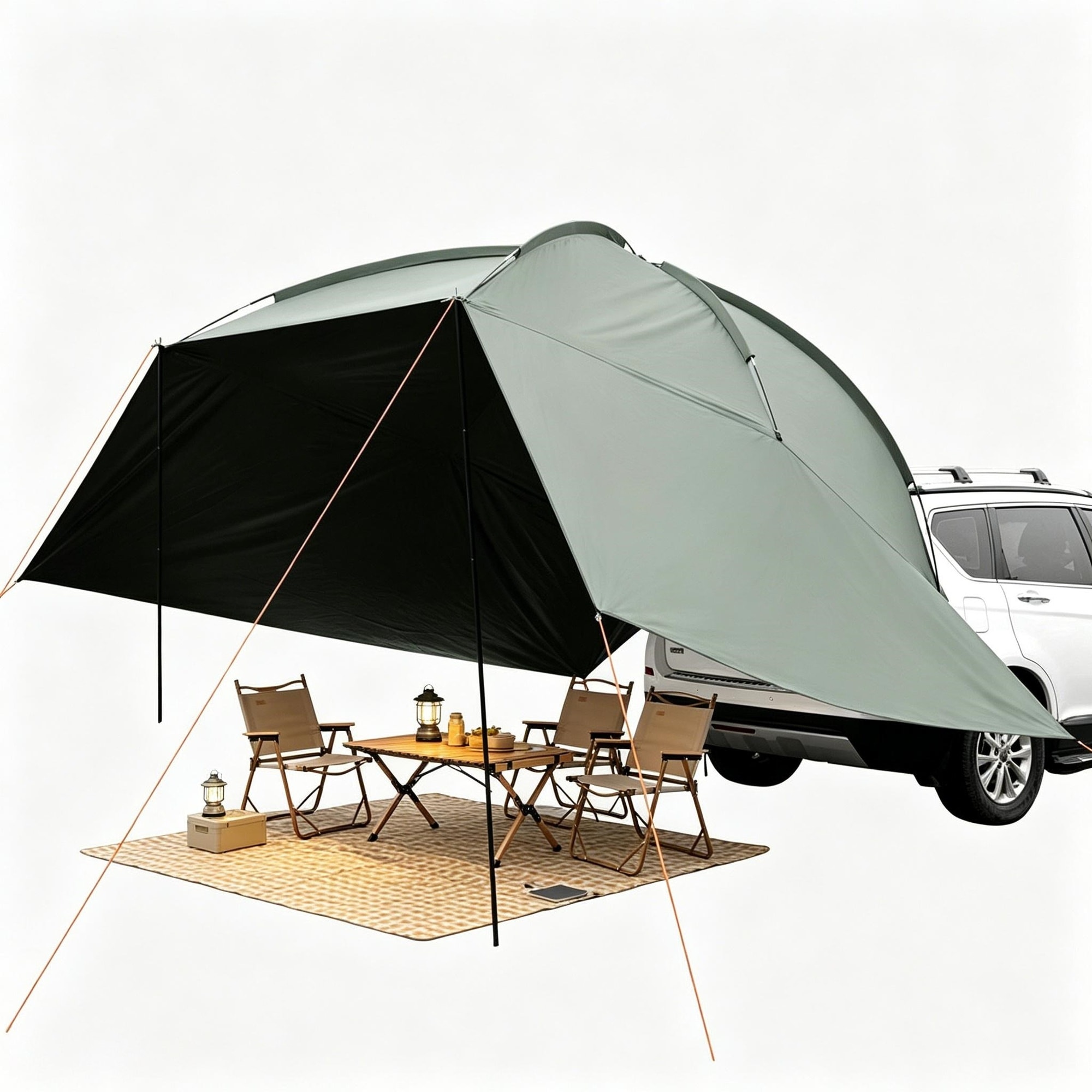 Angel Sar - Car Side Awning 10FT Vehicle Awning with 190T Polyester Fabric PU 2000mm Coating for ...