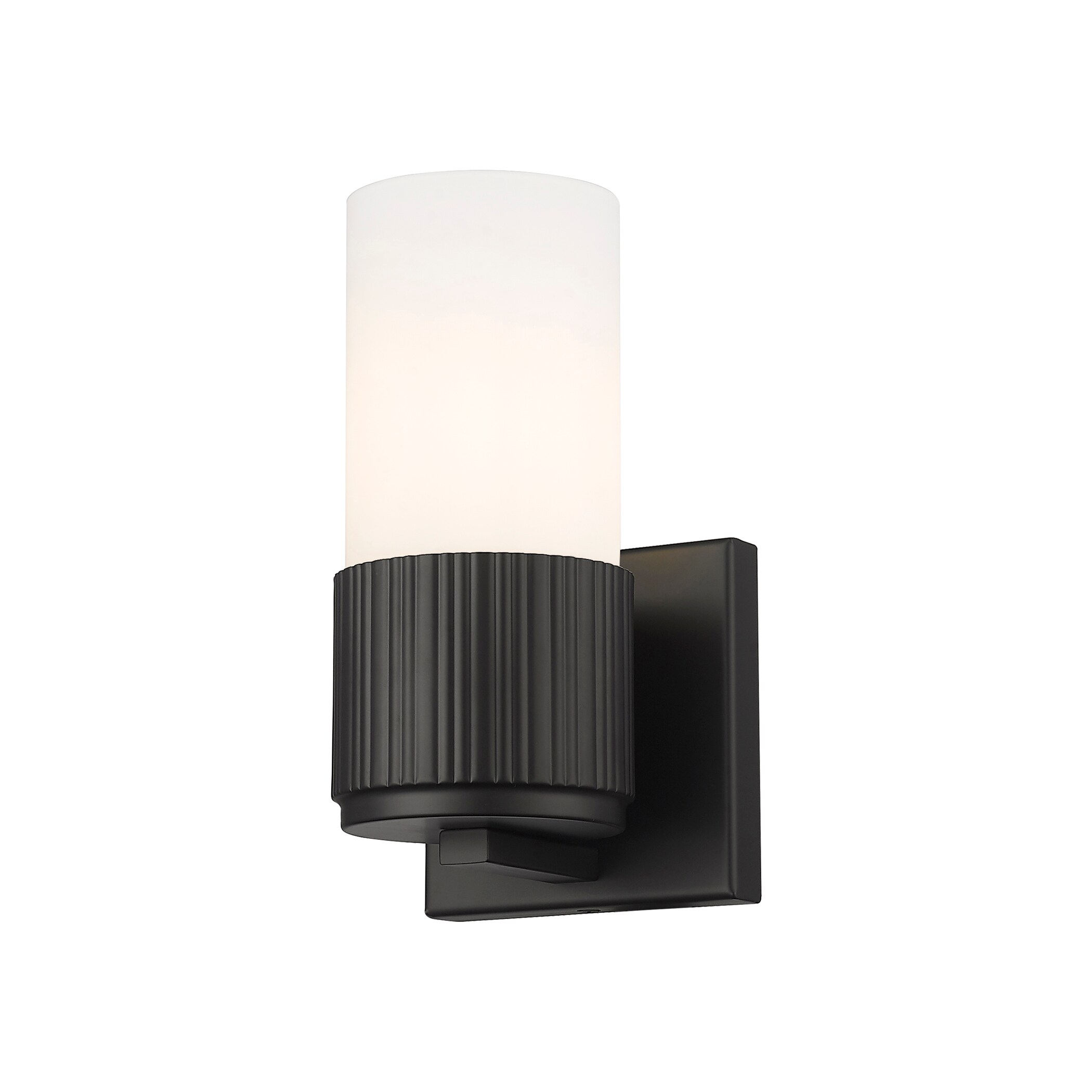 Innovations Lighting 428-1W-BK-G428-7WH Bolivar 4-in W 1 -Light Matte Black Industrial Wall Sconce