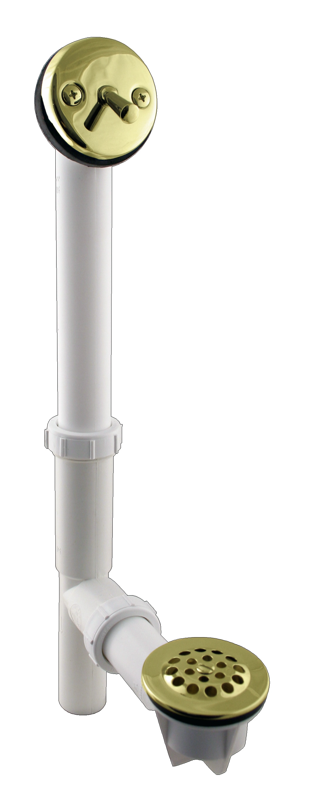 WESTBRASS 592244-01 Bath Waste and Overflow 1-1/2" Tubular White Trip Lever In Polished Brass
