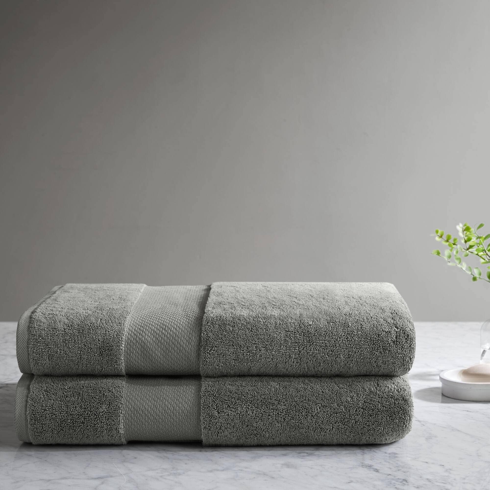 Madison Park Signature MPS73-532 2-Piece Charcoal Cotton Bath Sheet
