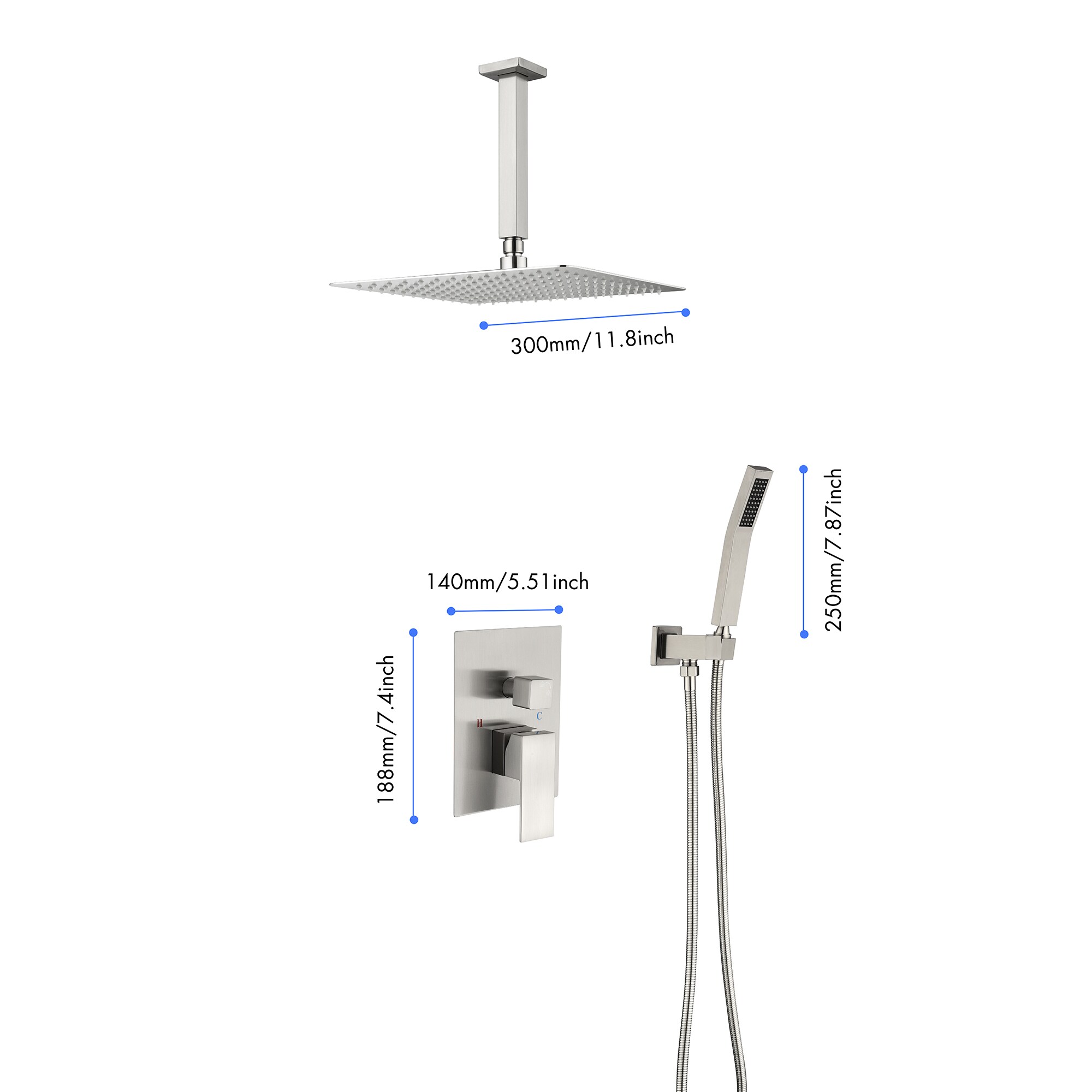 Clihome DG-SS806NS12 Showerhead-Bar-Panels - View #2