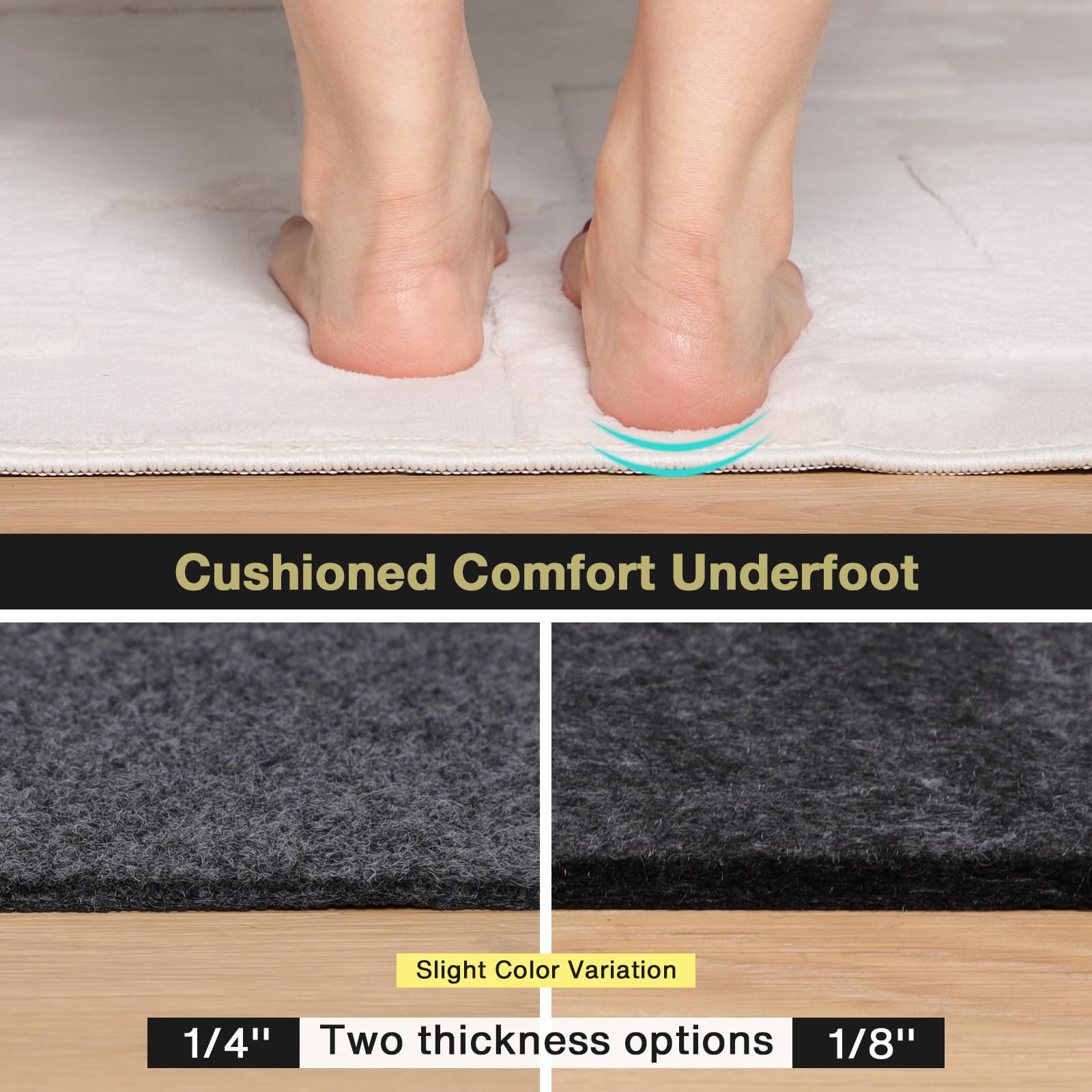 SenQWFa Rug Pad 8x10 Non Slip for Hardwood Floors 1/8 Inch Thick ...