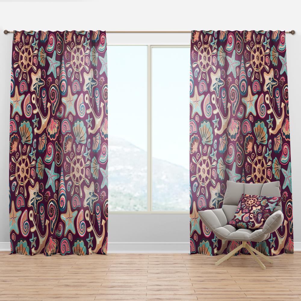 Designart CTN19009-52-63 63-Inches Purple Room darkening Thermal lined Rod pocket Single curtain panel