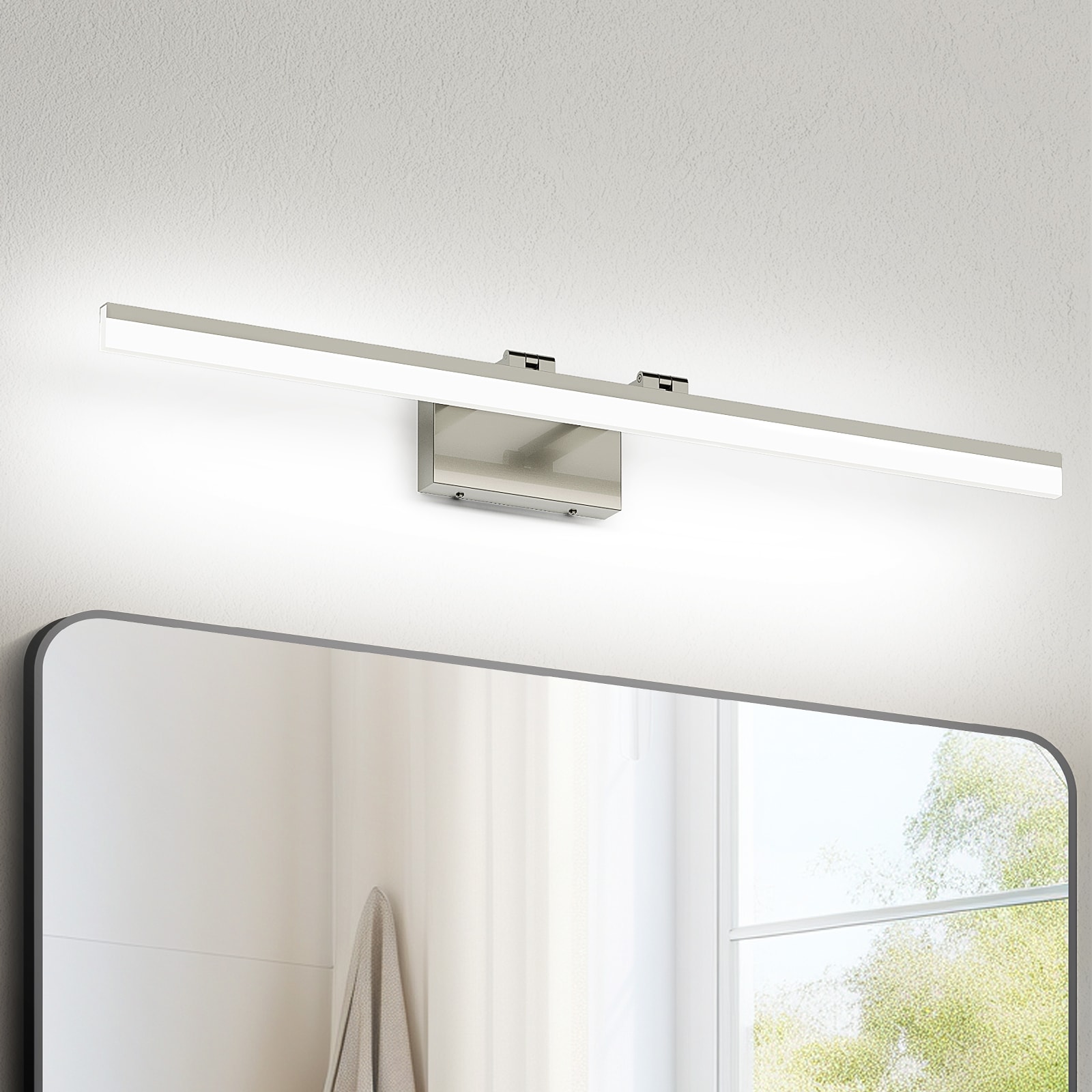 DAYAUM 39.37 in. Brushed Nickel Modern Bathroom Vanity Light with 5500K Daylight LED and Rotatable Connection