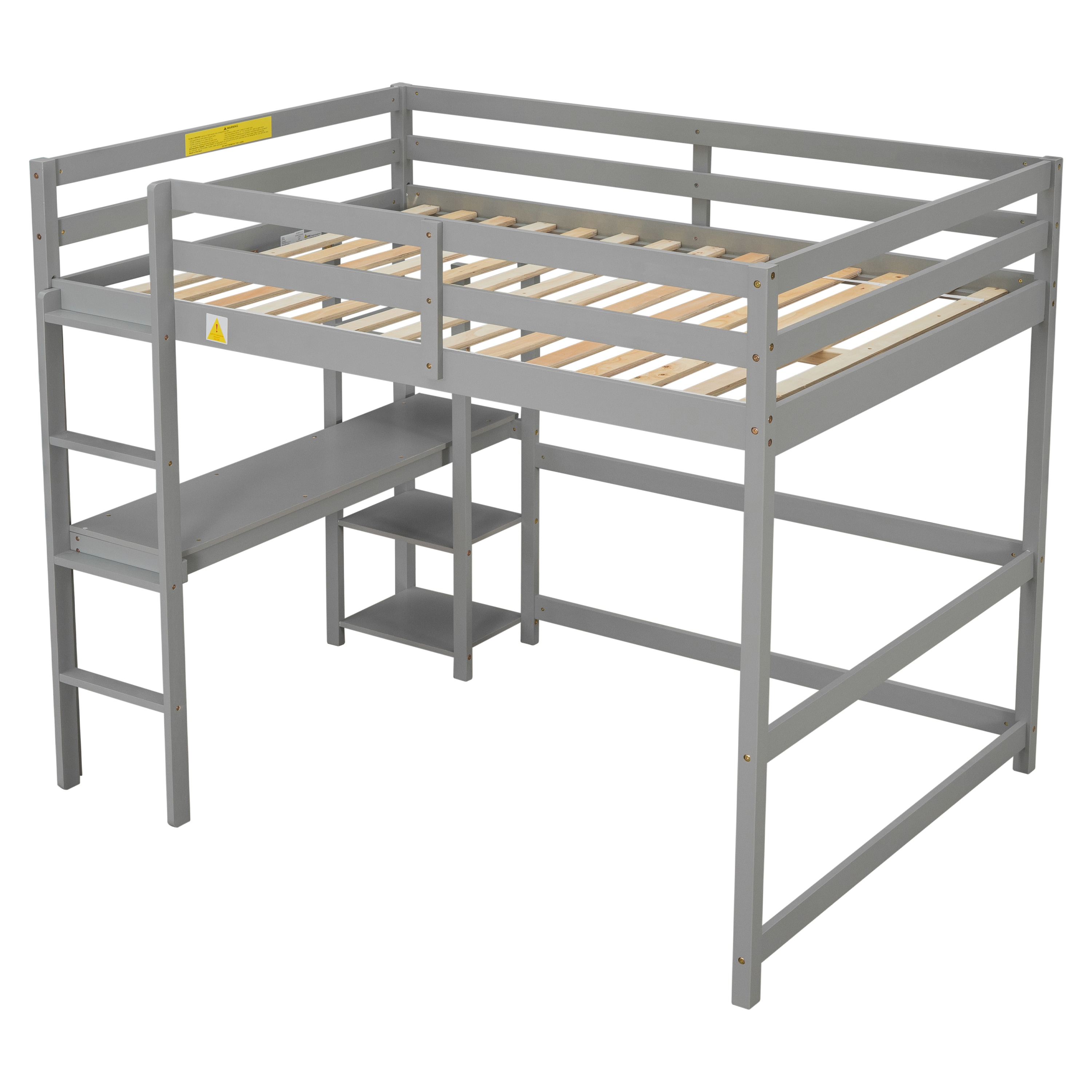 Bayfeve - Full Gray Wood Bed Frame Storage with Headboard