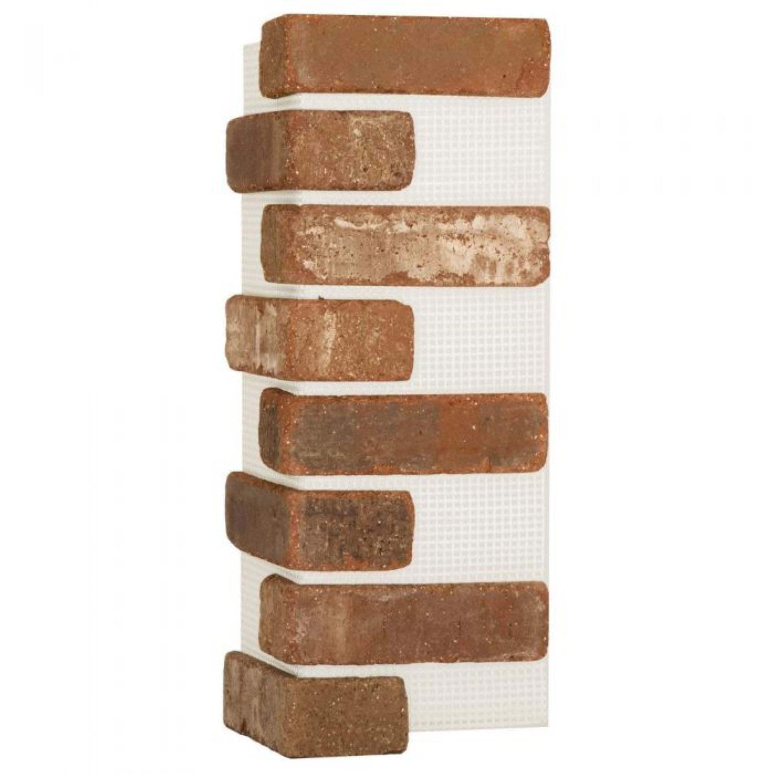 Old Mill Thin Brick Systems BWC-37006CS Brickweb 7.625-in x 21-in Castle Gate Brick Veneer Corner Sheet 5.5-lin ft