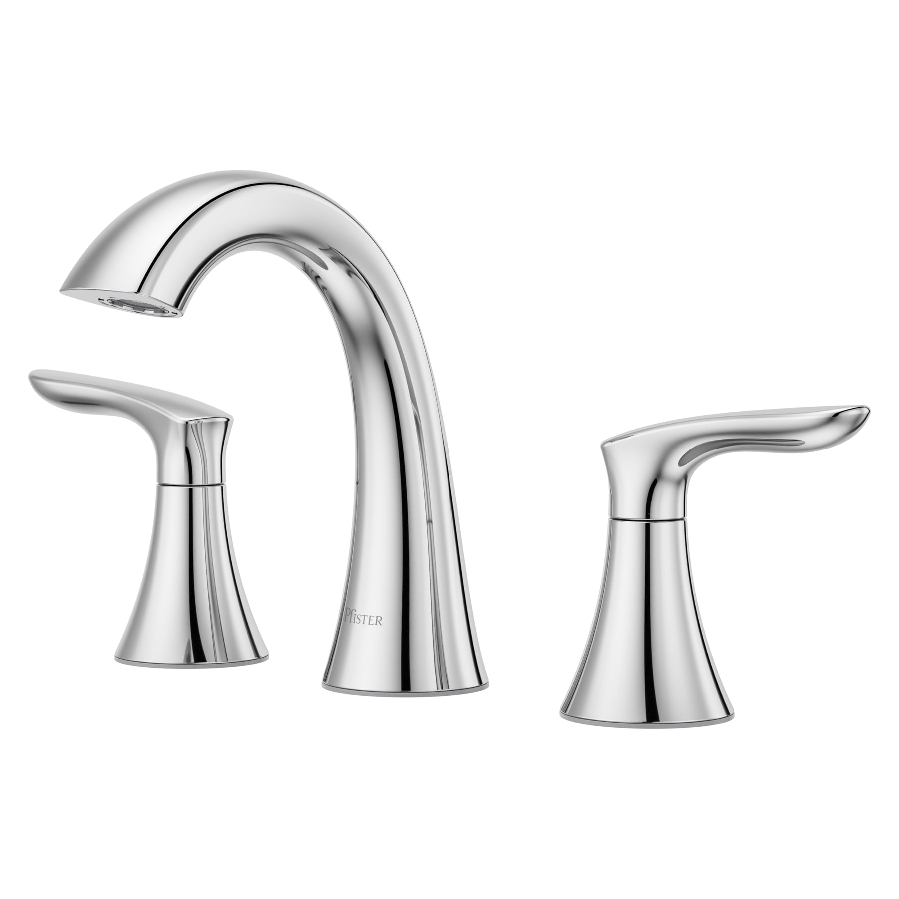 Pfister LG49-WR0C Weller Polished Chrome Widespread 2-handle WaterSense Mid-arc Residential Handle Bathroom Sink Faucet with Drain