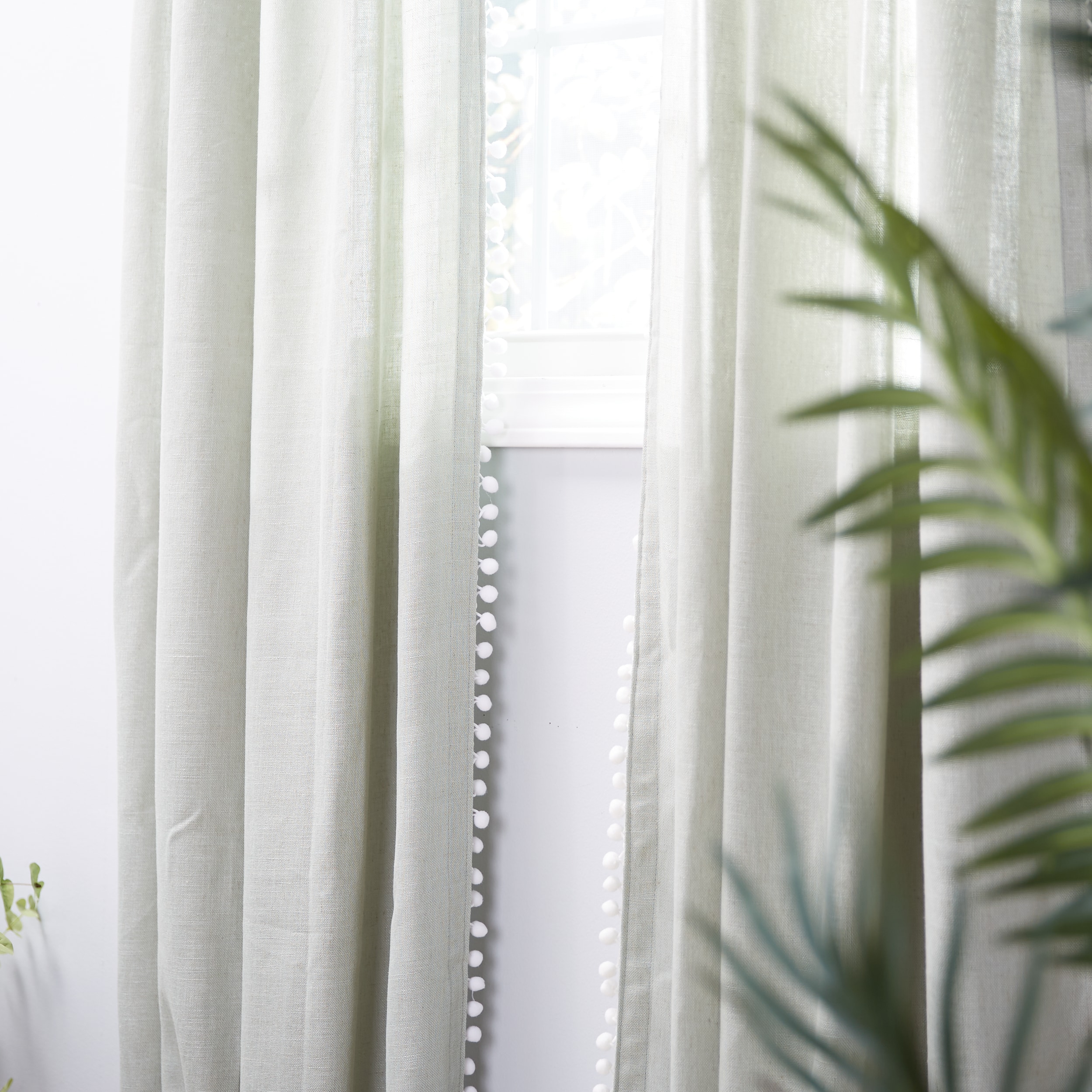 allen + roth X854.047108ZBG 108-Inches Seagreen Light filtering Back tab Single curtain panel
