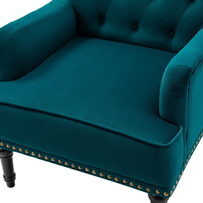 JASMODER Contemporary Teal Linen Accent Chair for Home or Office ...